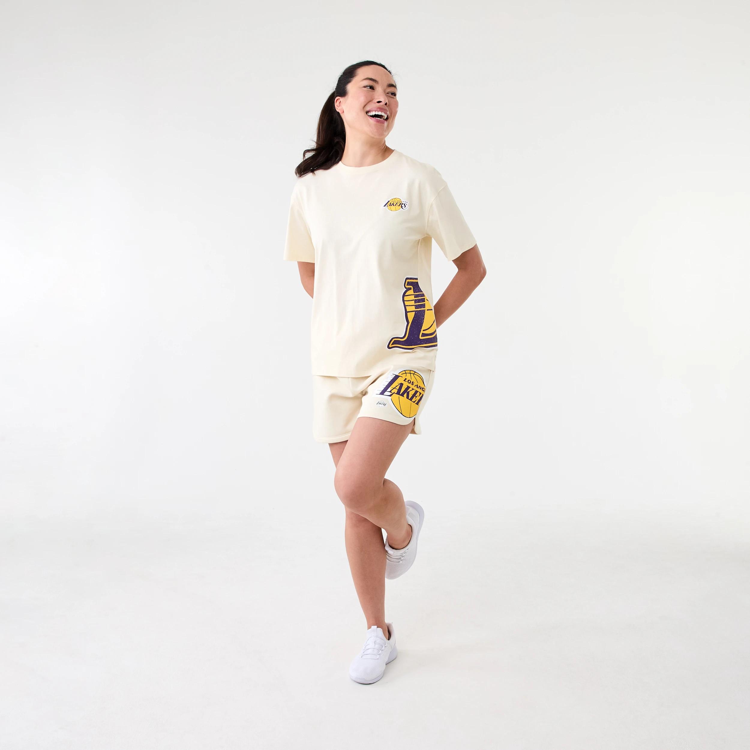 8 Official NBA Lounge Shorts BEIGE LAKERS, 8 of 8