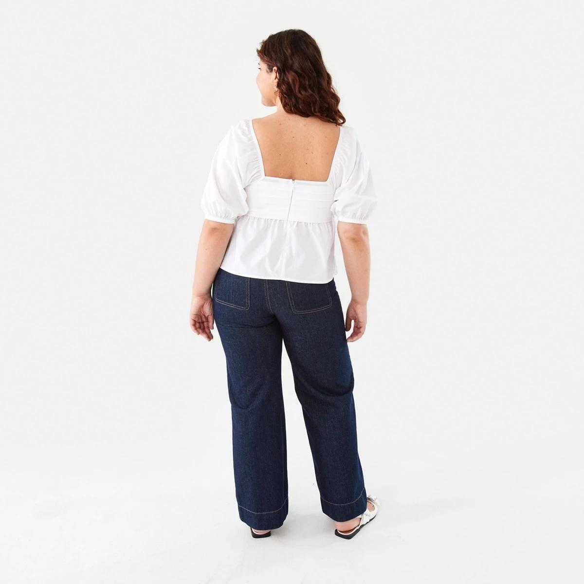 4 Short Sleeve Puff Sleeve Top White, 4 of 8