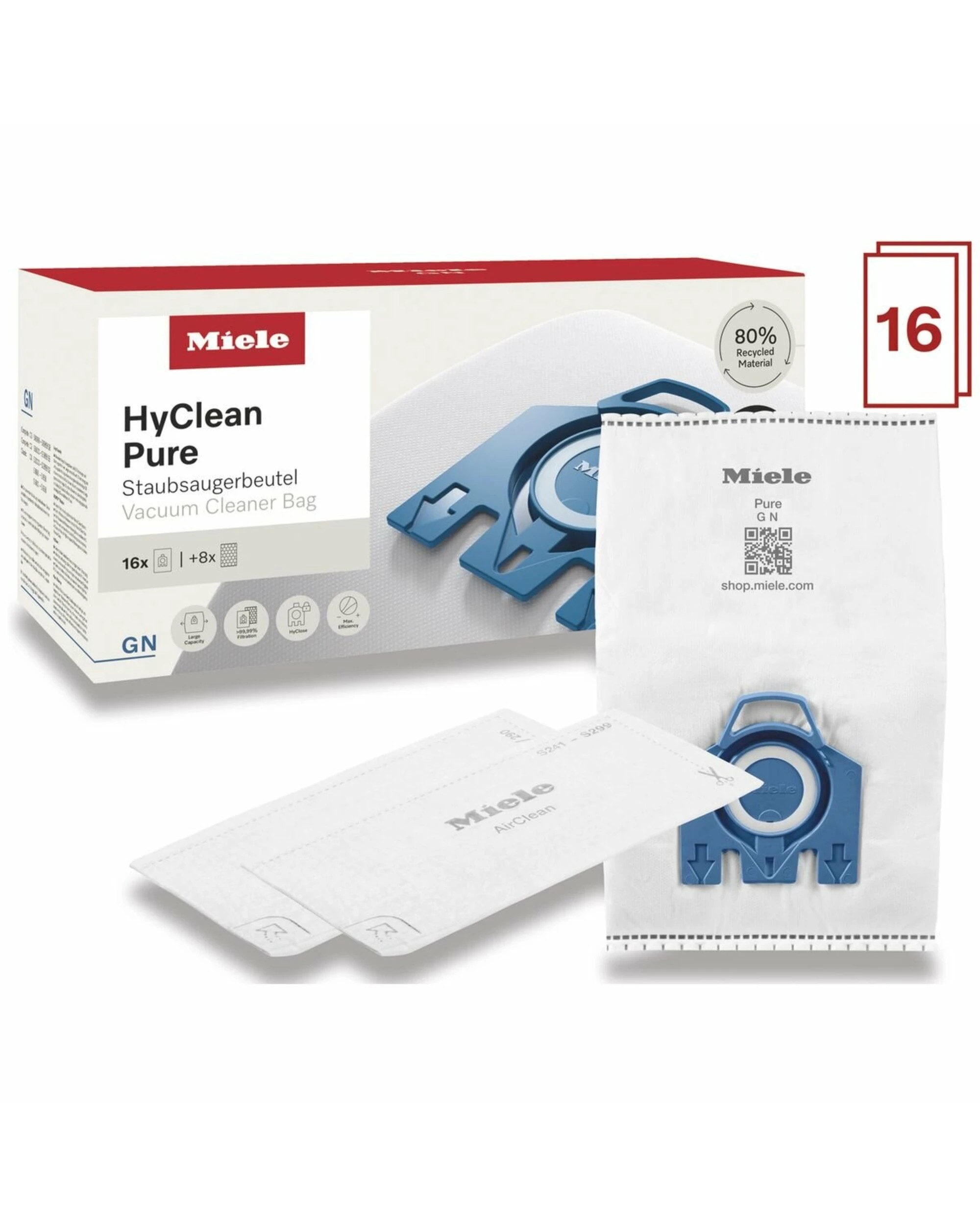 2 Miele GN HyClean Pure Dustbags XXL (16 Pack), 2 of 5