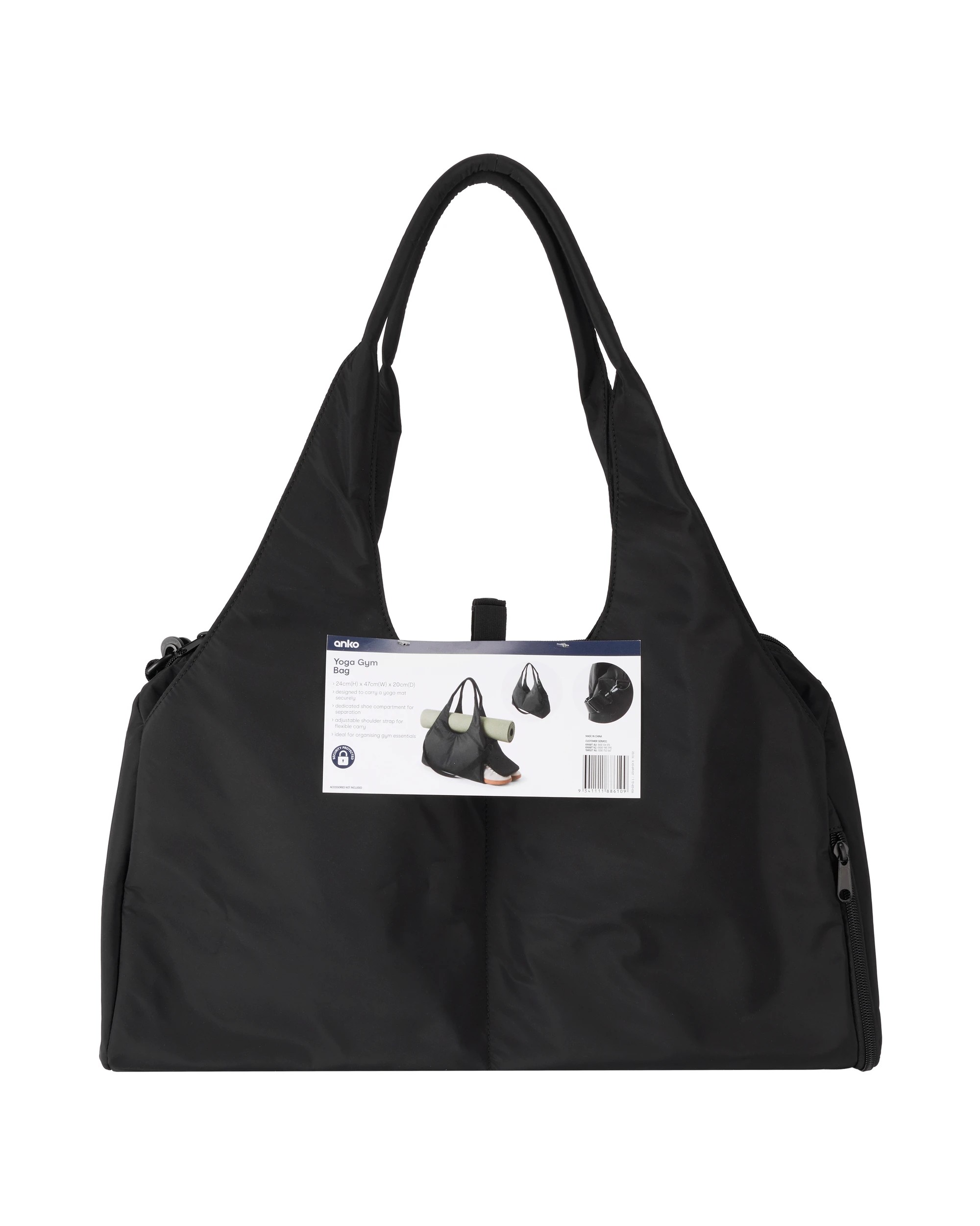 9 Yoga Gym Bag - Black, 9 of 9