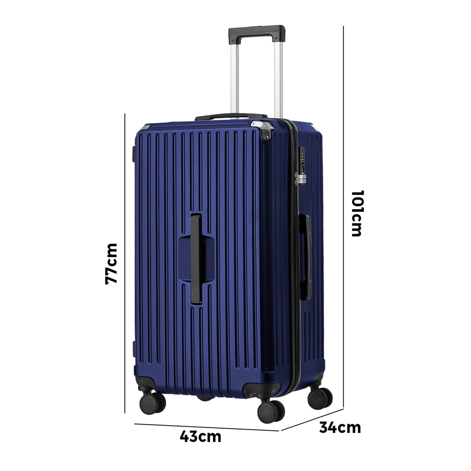 2 Mazam 28" Luggage Suitcase TSA Hard Shell Case with Cup Holder - Blue, 2 of 9