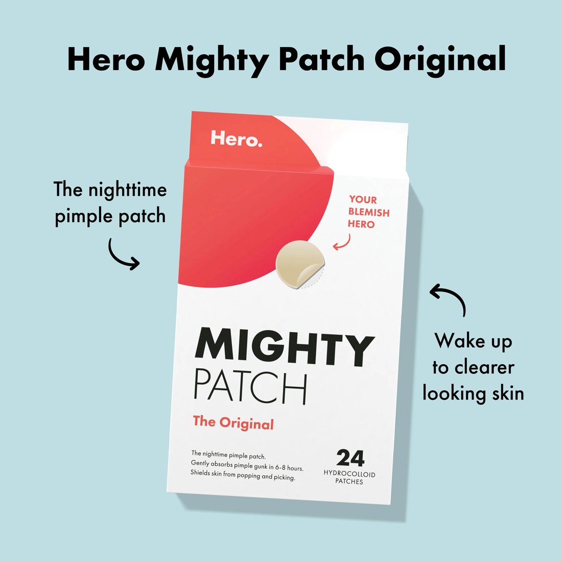 8 Hero 24 Pack Mighty Patch The Original Pimple Patches - Hydrocolloid, 8 of 10