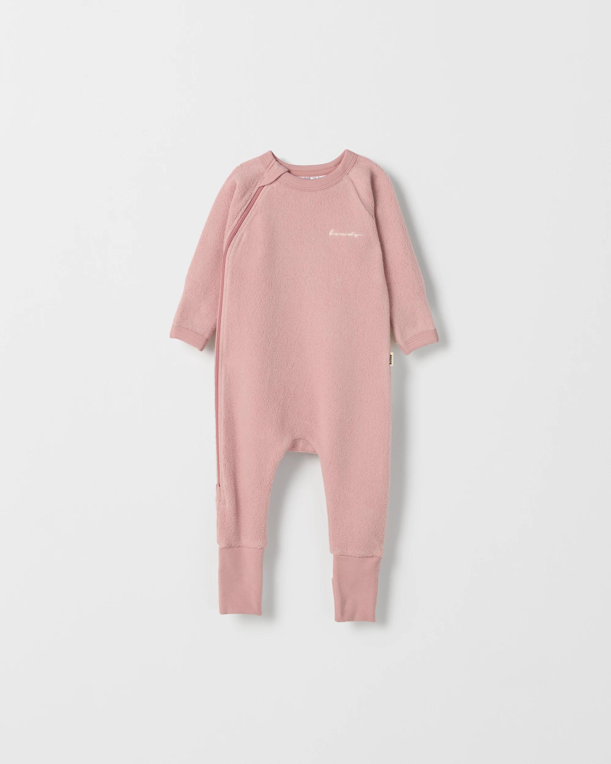 1 Bonds Baby Wonderwarm Zippy Coverall DUSTY PINK, 1 of 2