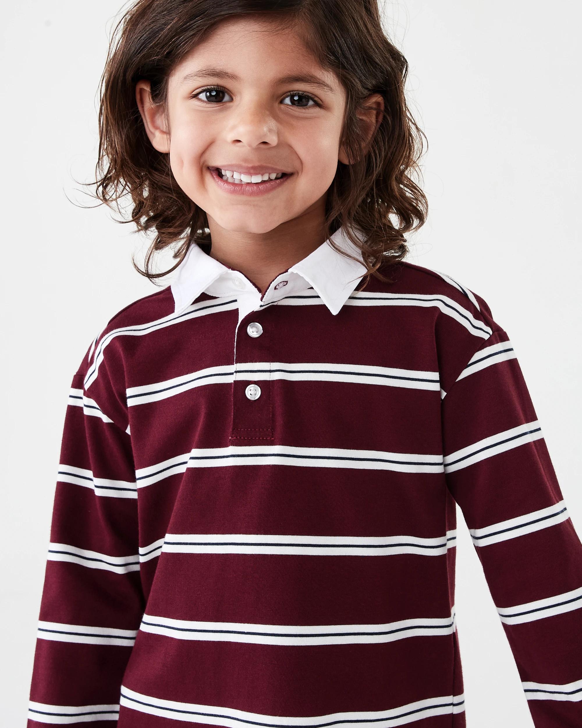 3 Long Sleeve Stripe Rugby T-shirt Red Stripe, 3 of 7