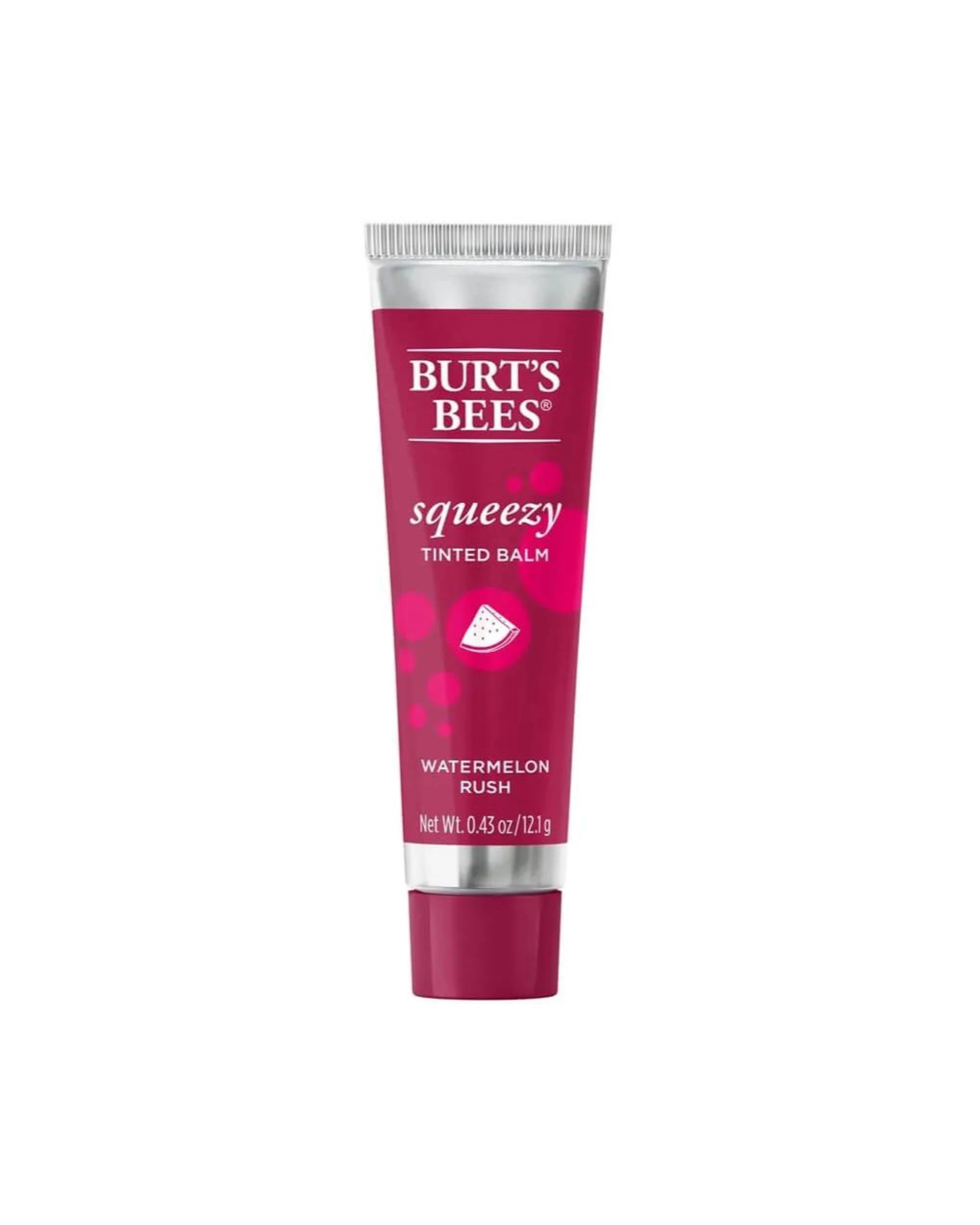 1 Burt's Bees Squeezy Tinted Lip Balm 12.1g - Watermelon Rush - Pink, 1 of 1