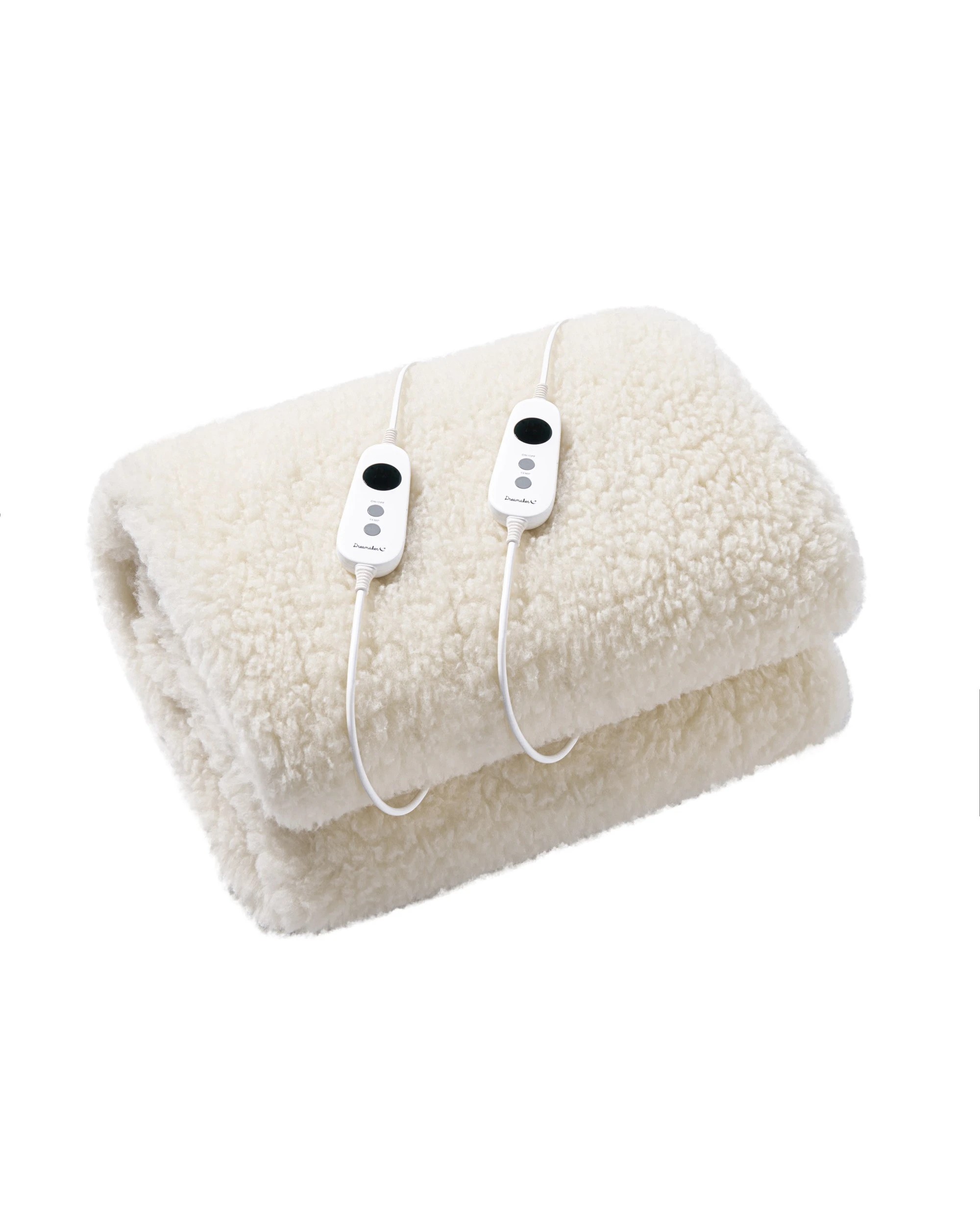 2 Dreamaker Australian Wool Fleece Electric Blanket - Super King Bed - White, 2 of 7