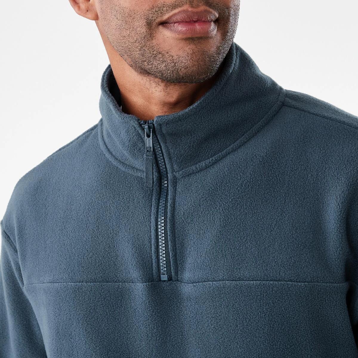 5 Active Mens Polar Fleece Quarter Zip Long Sleeve Navy W25, 5 of 6