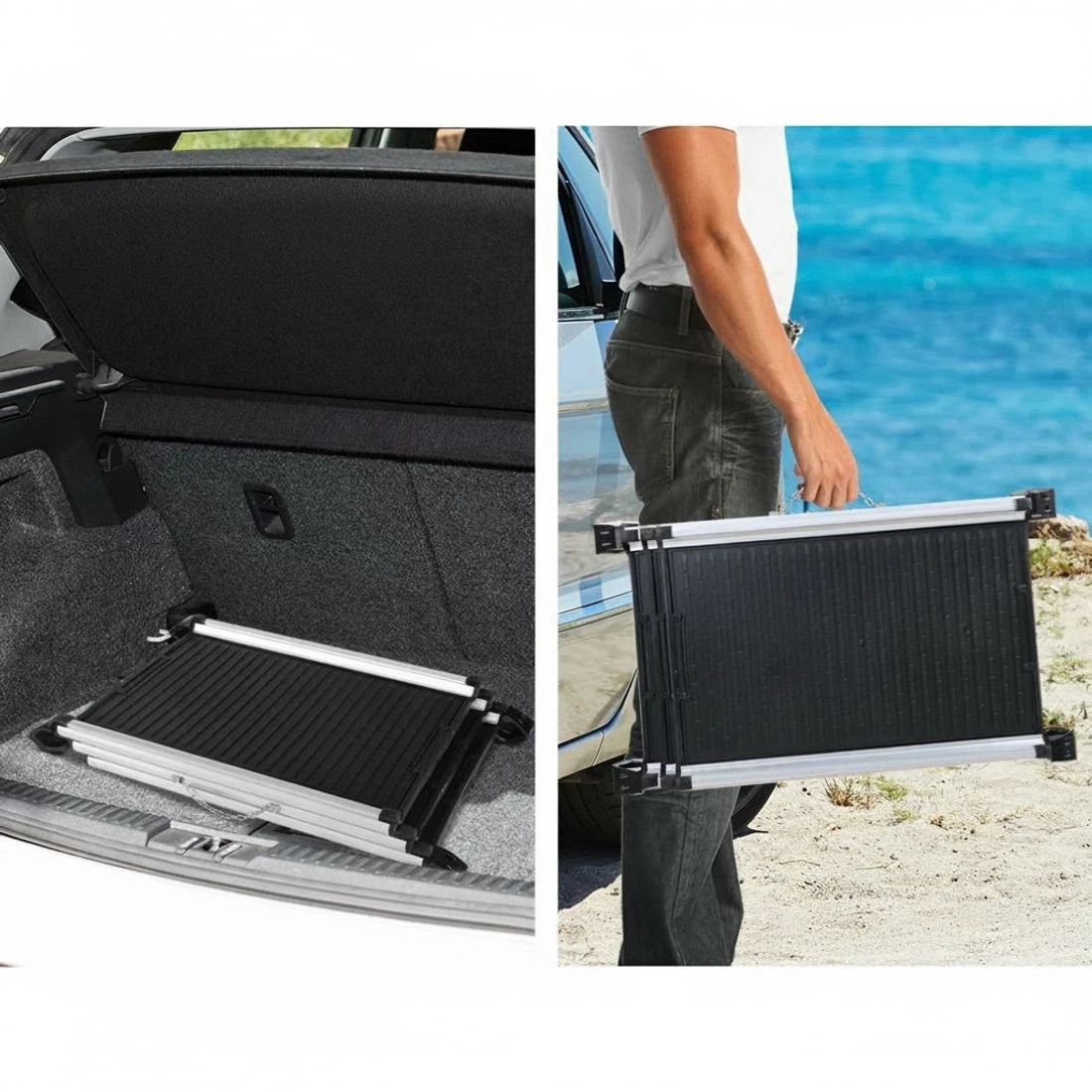 4 i.Pet Dog Ramp Pet Stairs Steps Car SUV Foldable Portable Ladder Adjustable - Black, 4 of 7