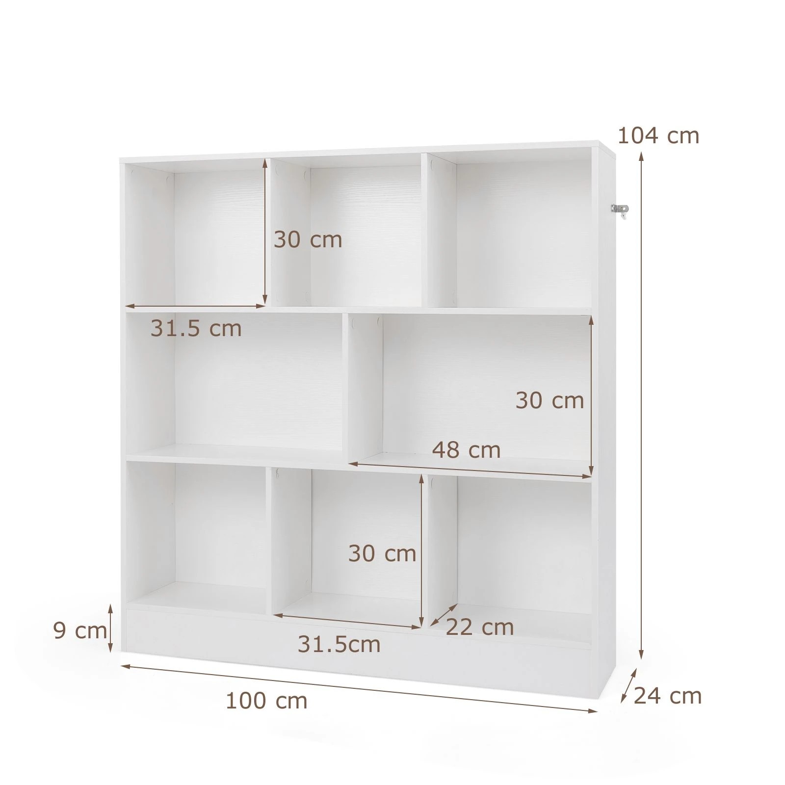 4 Costway 3-Tier Storage Bookshelf Open Display Shelf Book Cabinet Cubes Organizer - White, 4 of 4