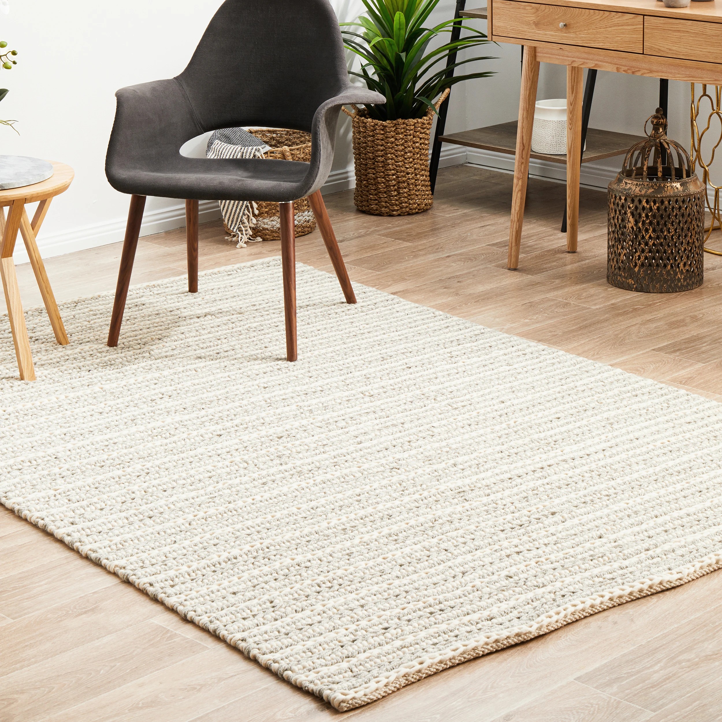 3 Common Ground Rugs Nordica 312 225x155cm - Medium Plain & Textured Rug - Silver, 3 of 8