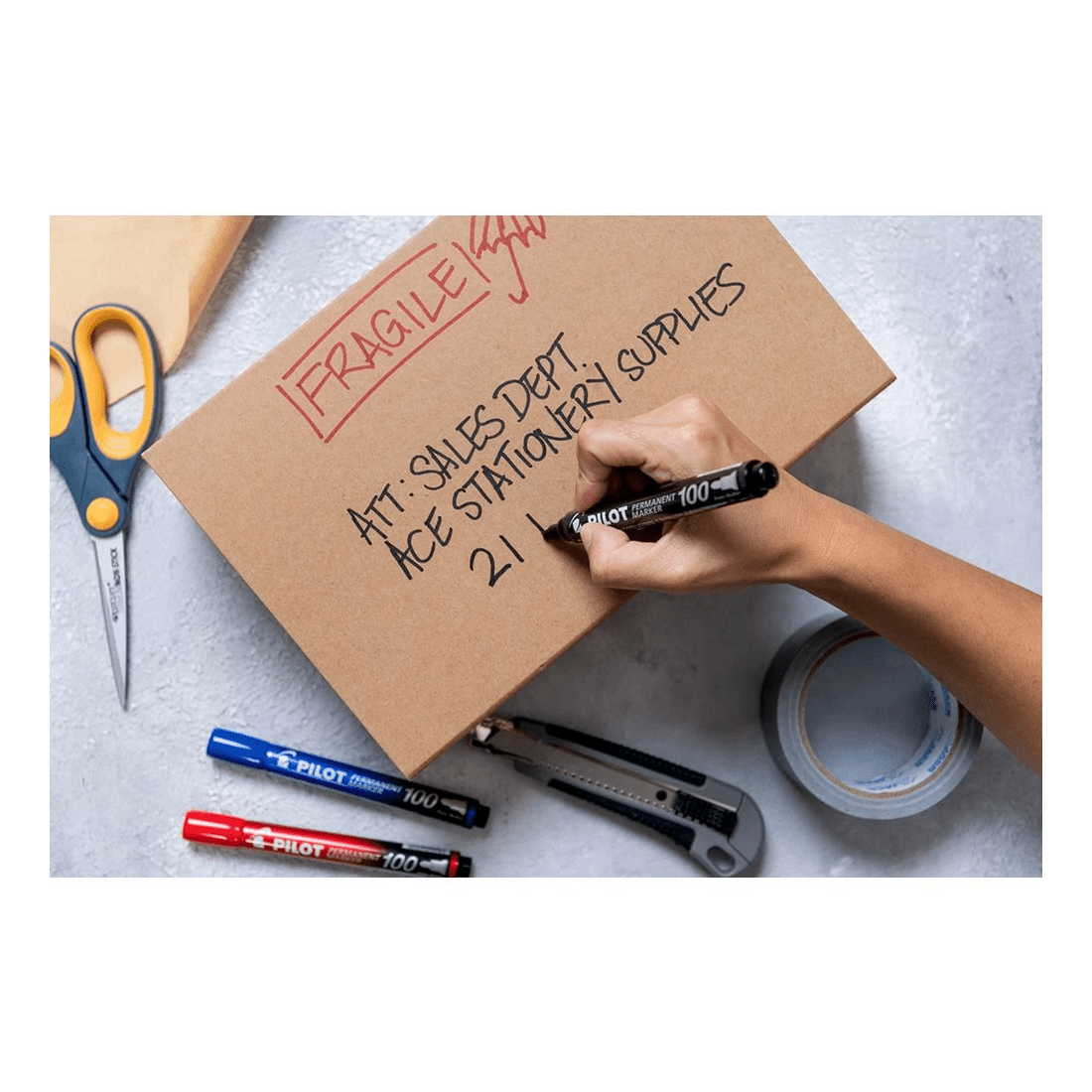 6 PILOT SCA100 Permanent Marker Bullet 1mm Assorted 4 Pack, 6 of 6