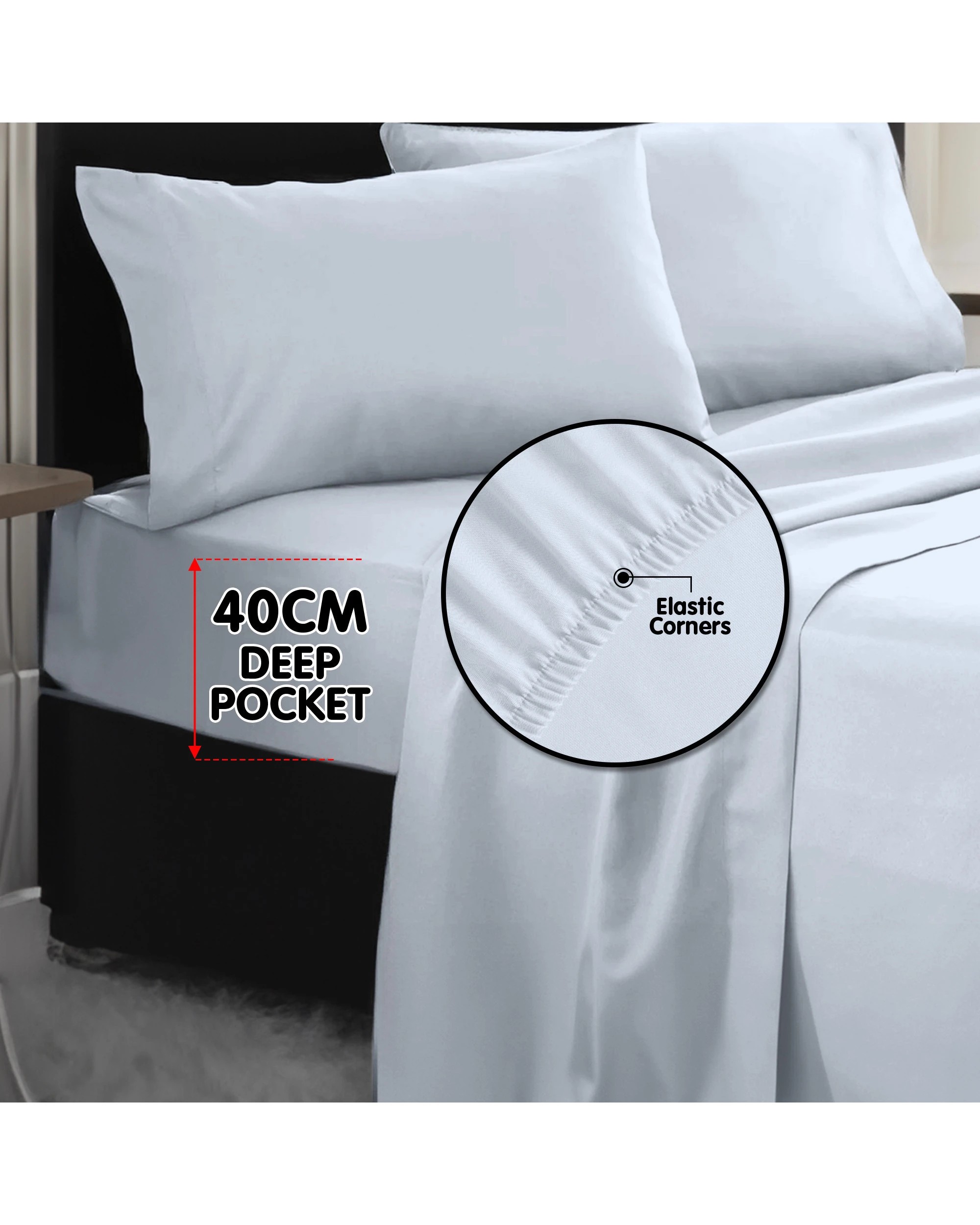 7 Laura Hill 1000 Thread Count Cotton Double Bed Sheet Set 4 Piece Soft Feel Microfibre Blend, 7 of 9