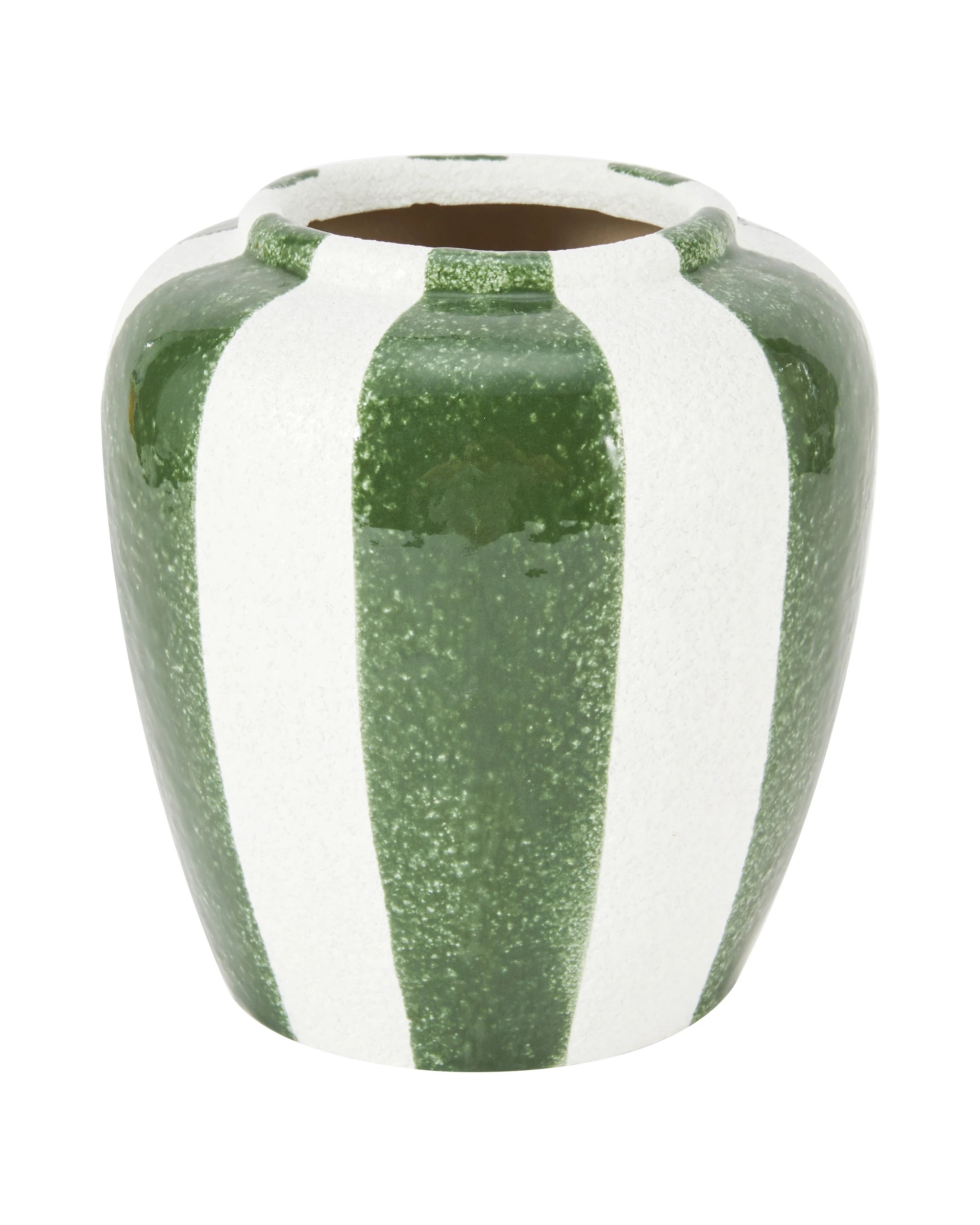 3 Green Wide Stripe Ceramic Vase, 3 of 5