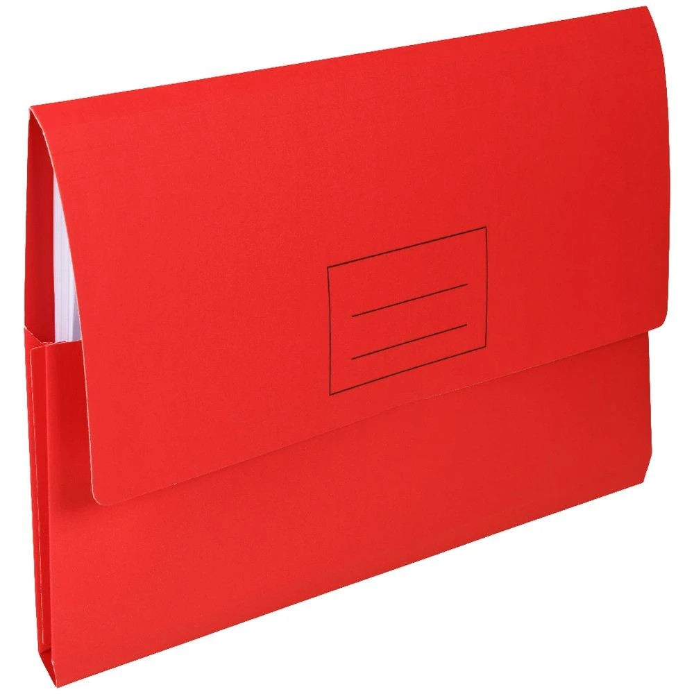 2 J.Burrows Foolscap Document Wallet 220gsm Red, 2 of 3