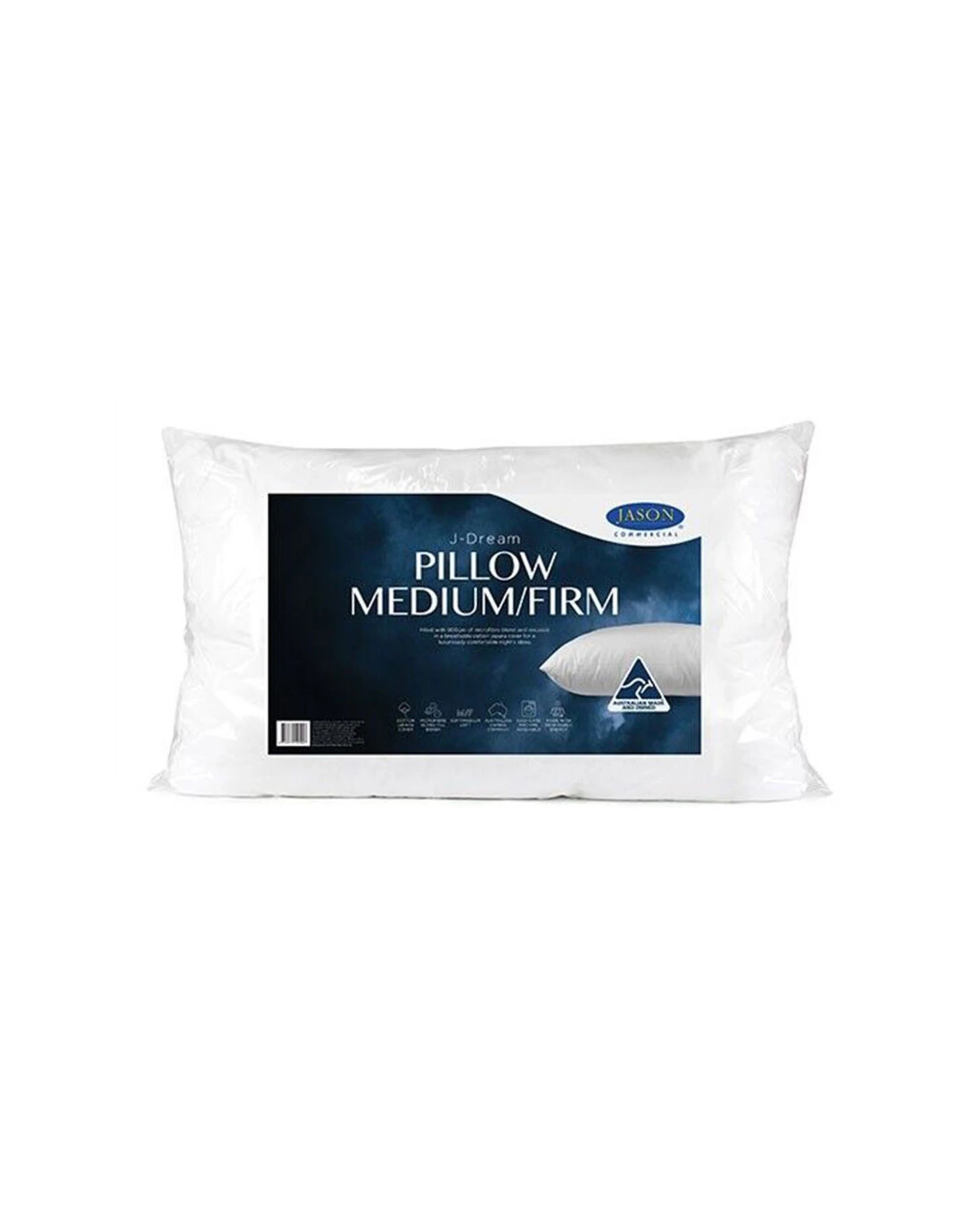 1 Jason Commercial J-Dream Microblend Medium Firm Pillow Standard 48x73cm - White, 1 of 1