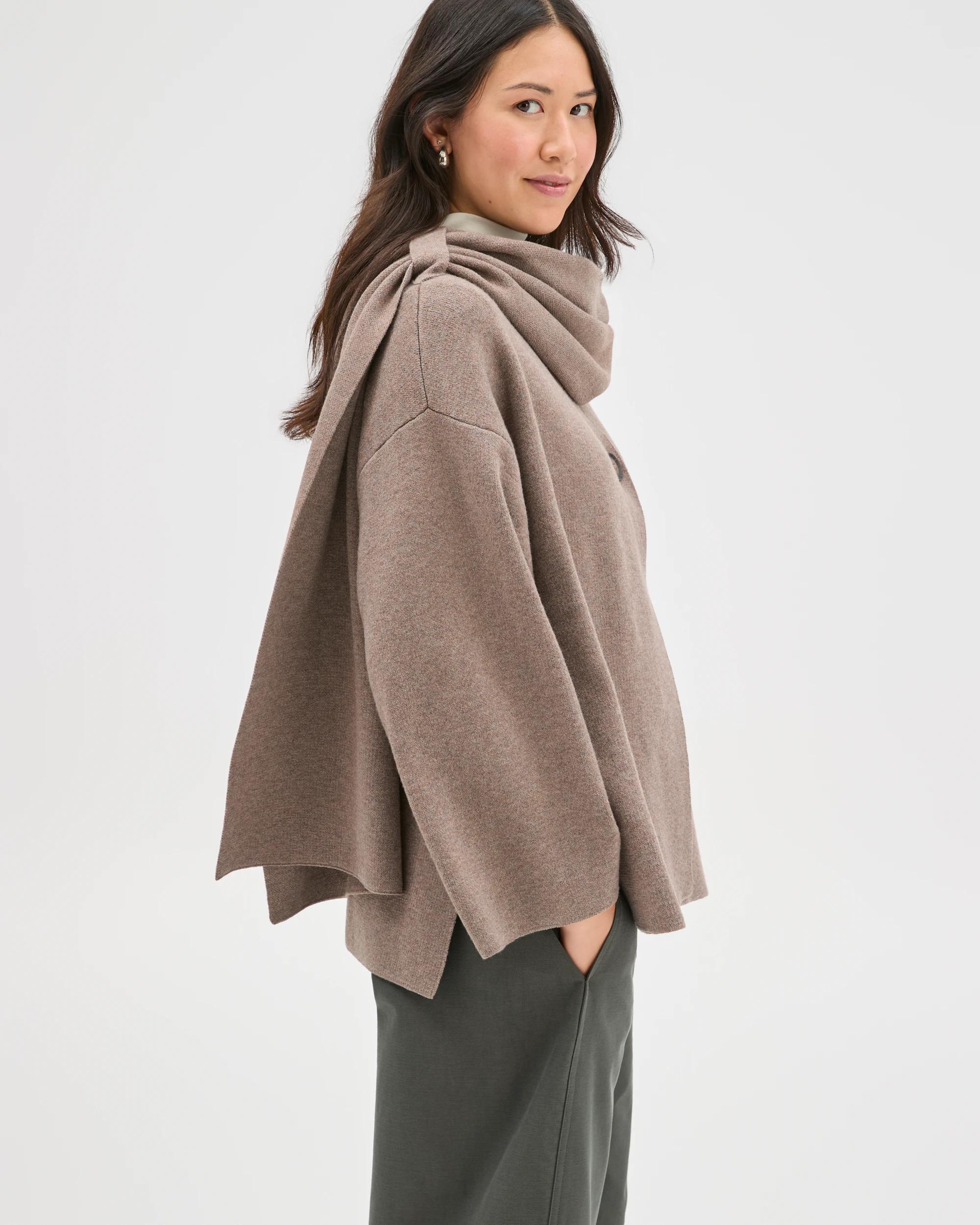 6 Target Woman Wrap Scarf Knitted Coat DARK TAUPE MARLE, 6 of 9