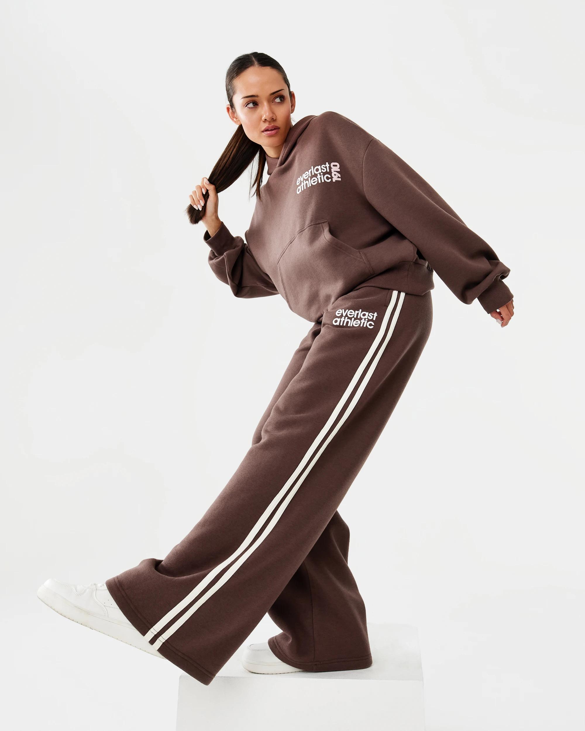9 Everlast Womens Sports Stripe Trackpants Choc, 9 of 10