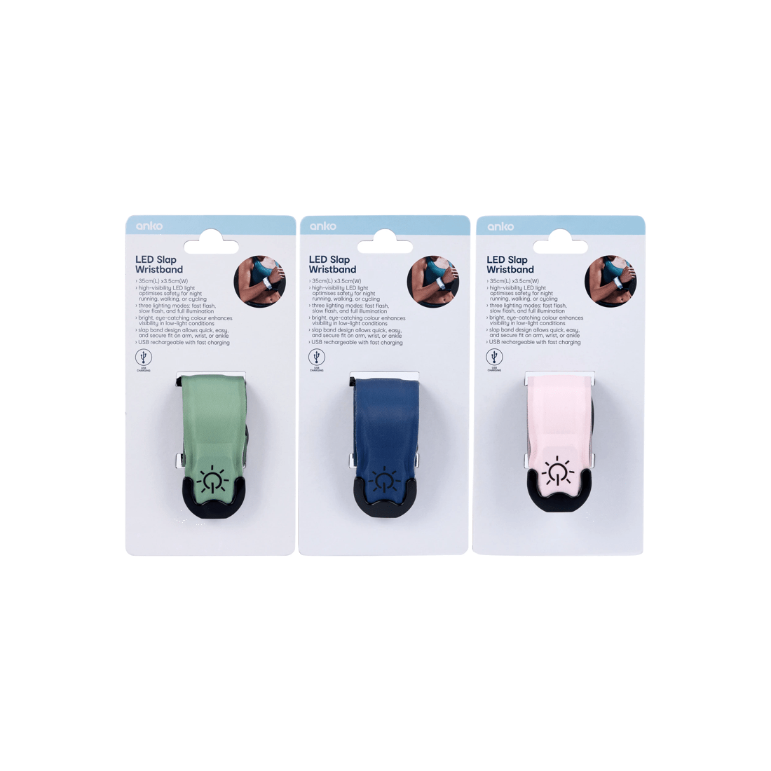 10 LED Slap Wristband - Assorted, 10 of 10