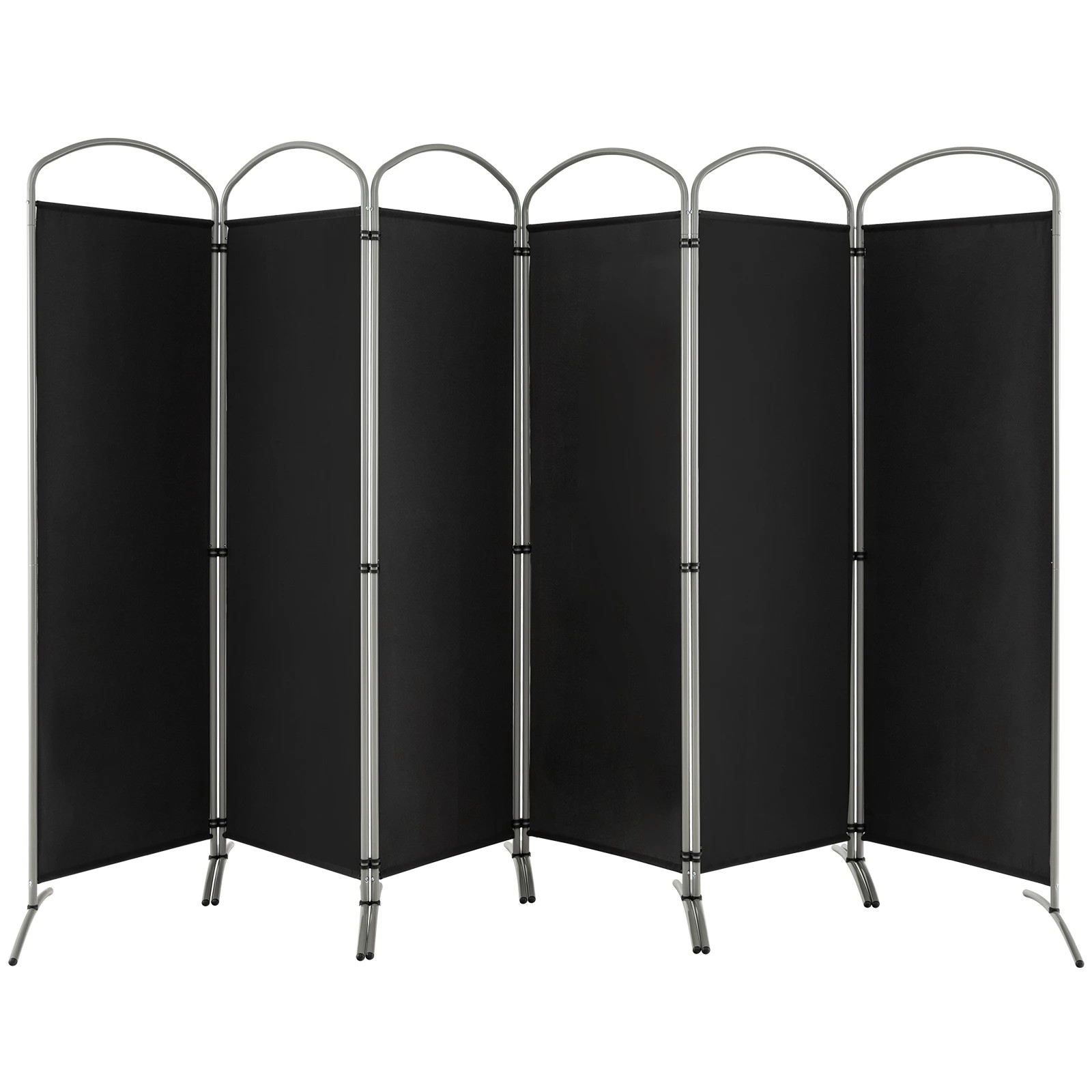 1 Costway 6-Panel Room Divider Folding Privacy Screen Wall Partition Stand Home Office - Black, 1 of 1