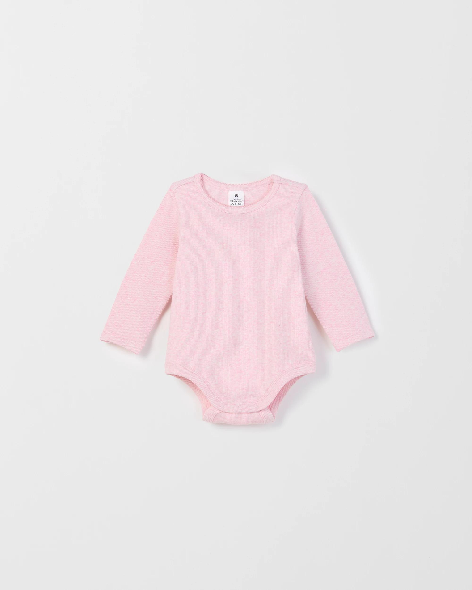 3 Target Baby Baby Organic Cotton 3 Pack Long Sleeve Pointelle/Rib Bodysuit TRAILING FLORAL, 3 of 5