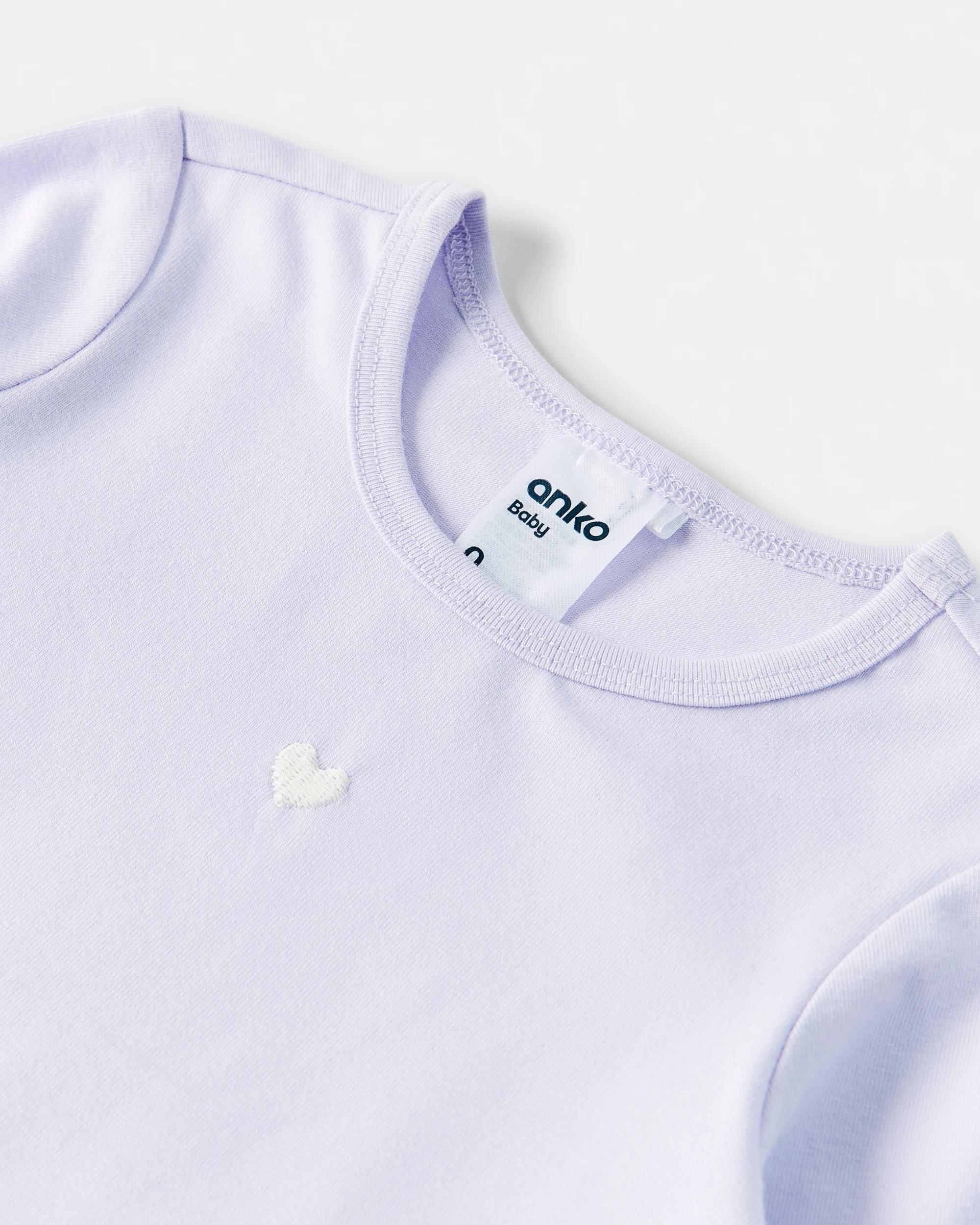 6 3 Pack Cotton Long Sleeve Bodysuits Prpl Heart, 6 of 8