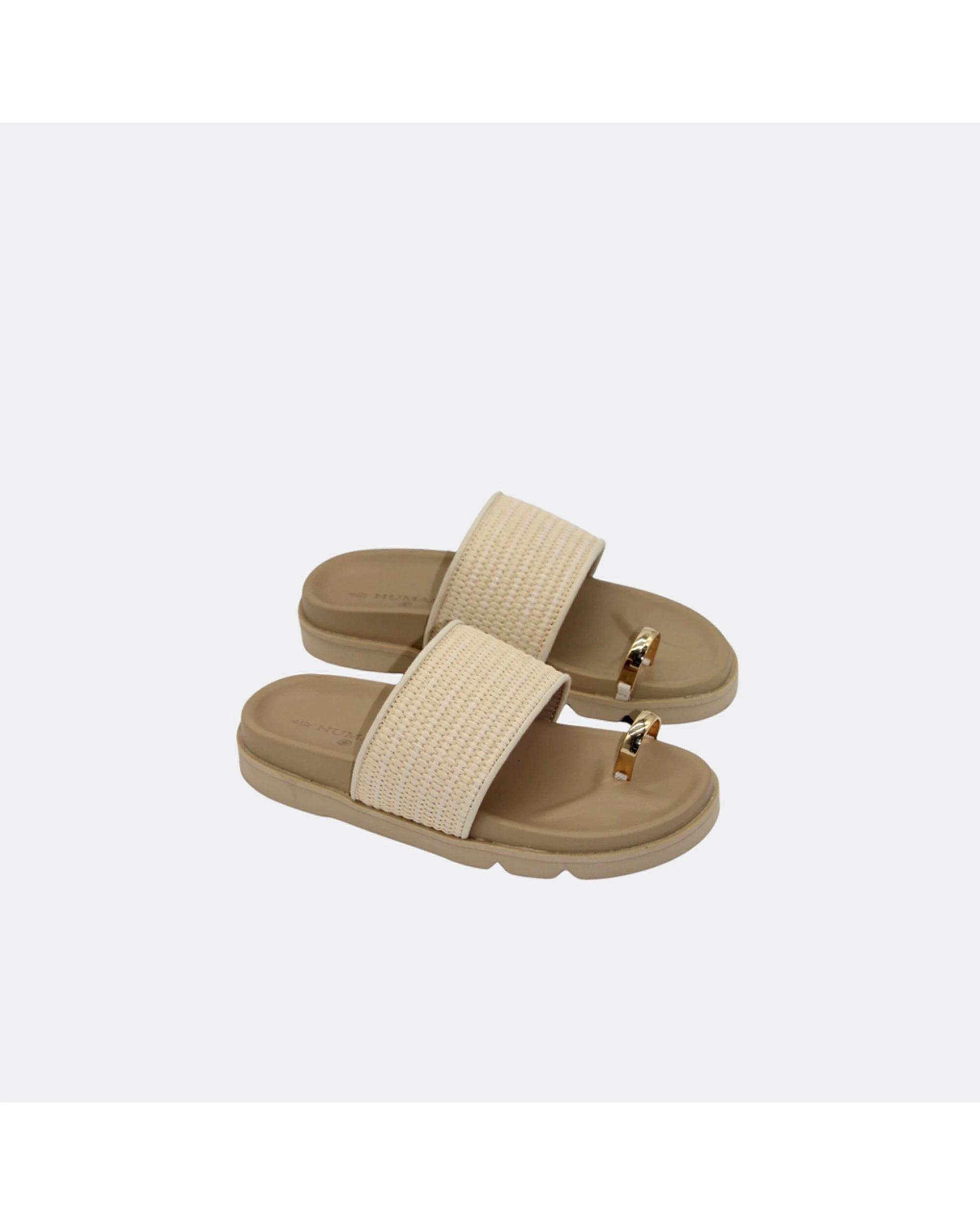 4 Human Shoes Murphy Women's Toe Ring Sandals Woven Raffia Padded Natural NATURAL, 4 of 6