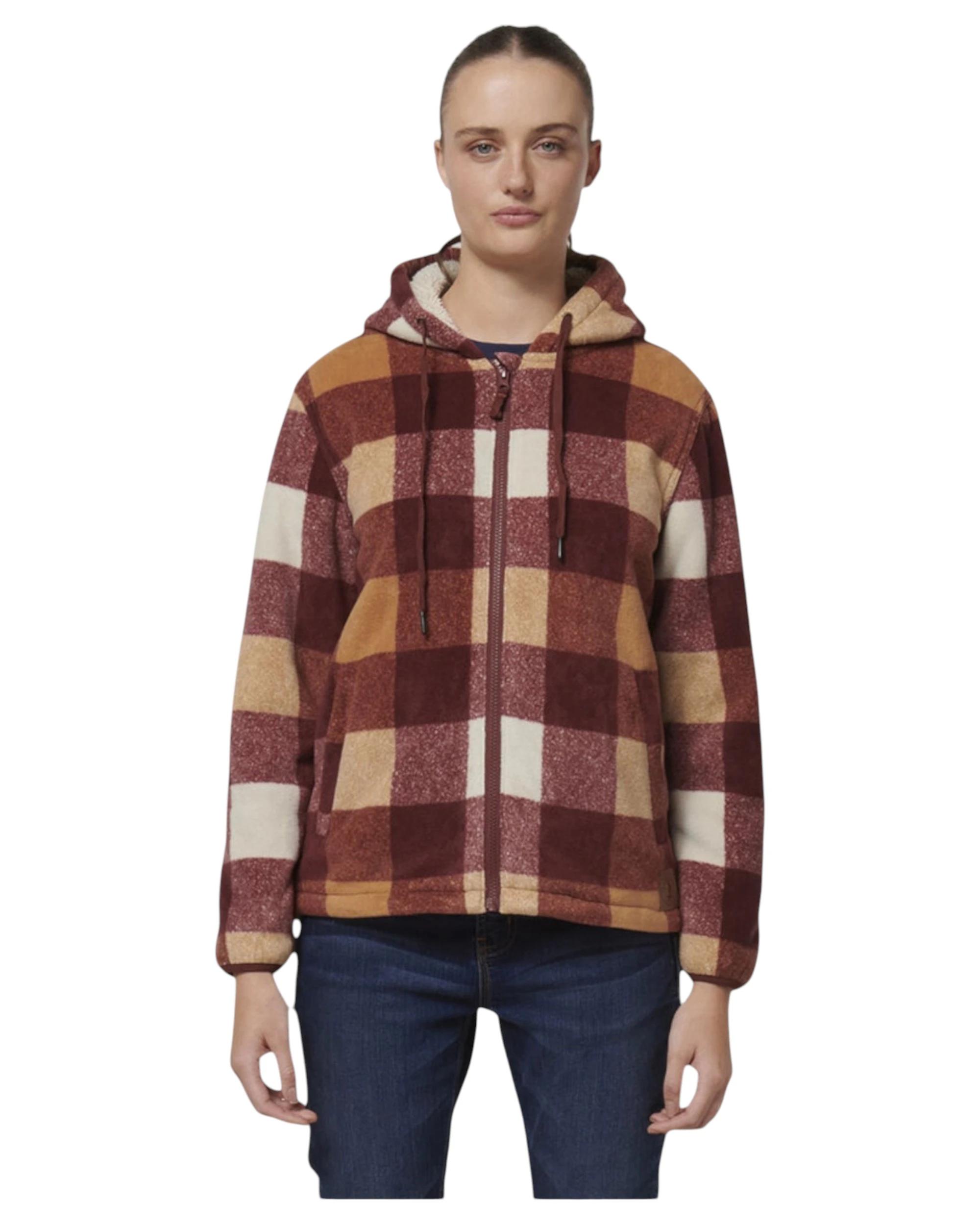 1 Hard Yakka Womens Check Zoodie Fleece Zip Up Hoodie Autumn AUTUMN, 1 of 10