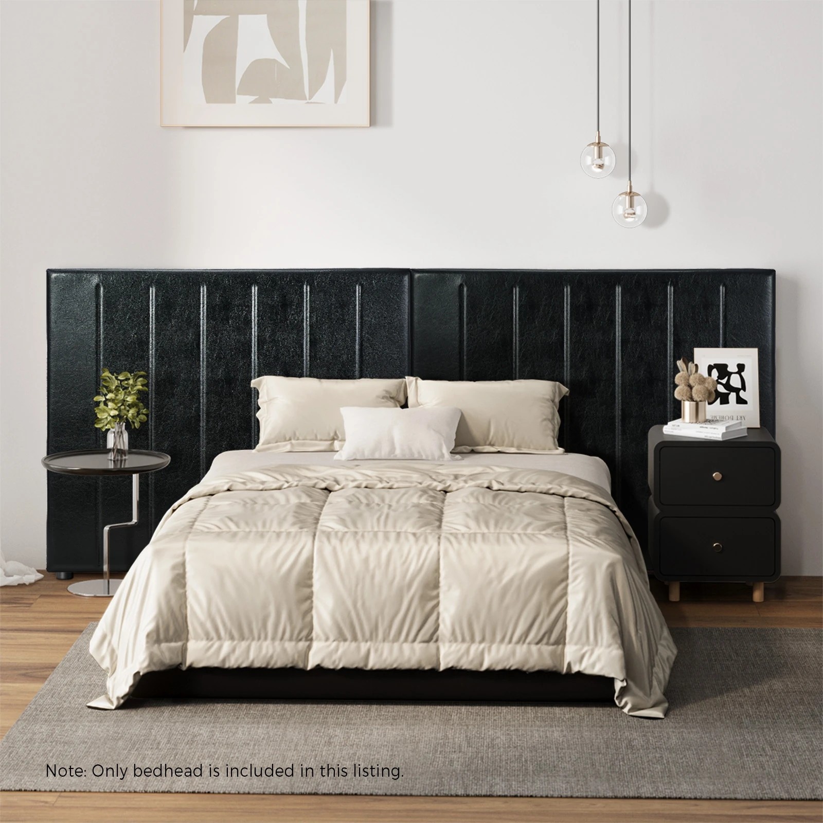 9 Oikiture Bed Frame Headboard Double Queen King Size Head Bedhead
 - Black, 9 of 10