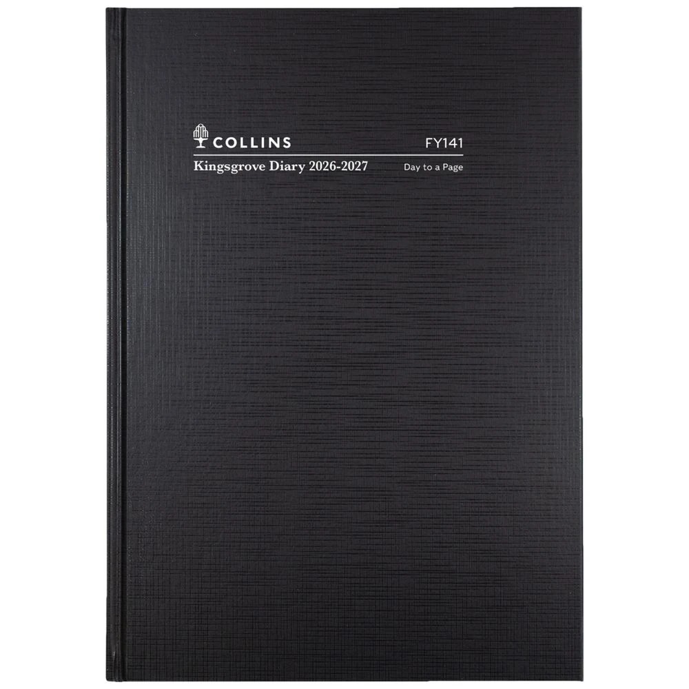 1 Collins A4 Day to Page Kingsgrove FY26/27 Diary Black, 1 of 1