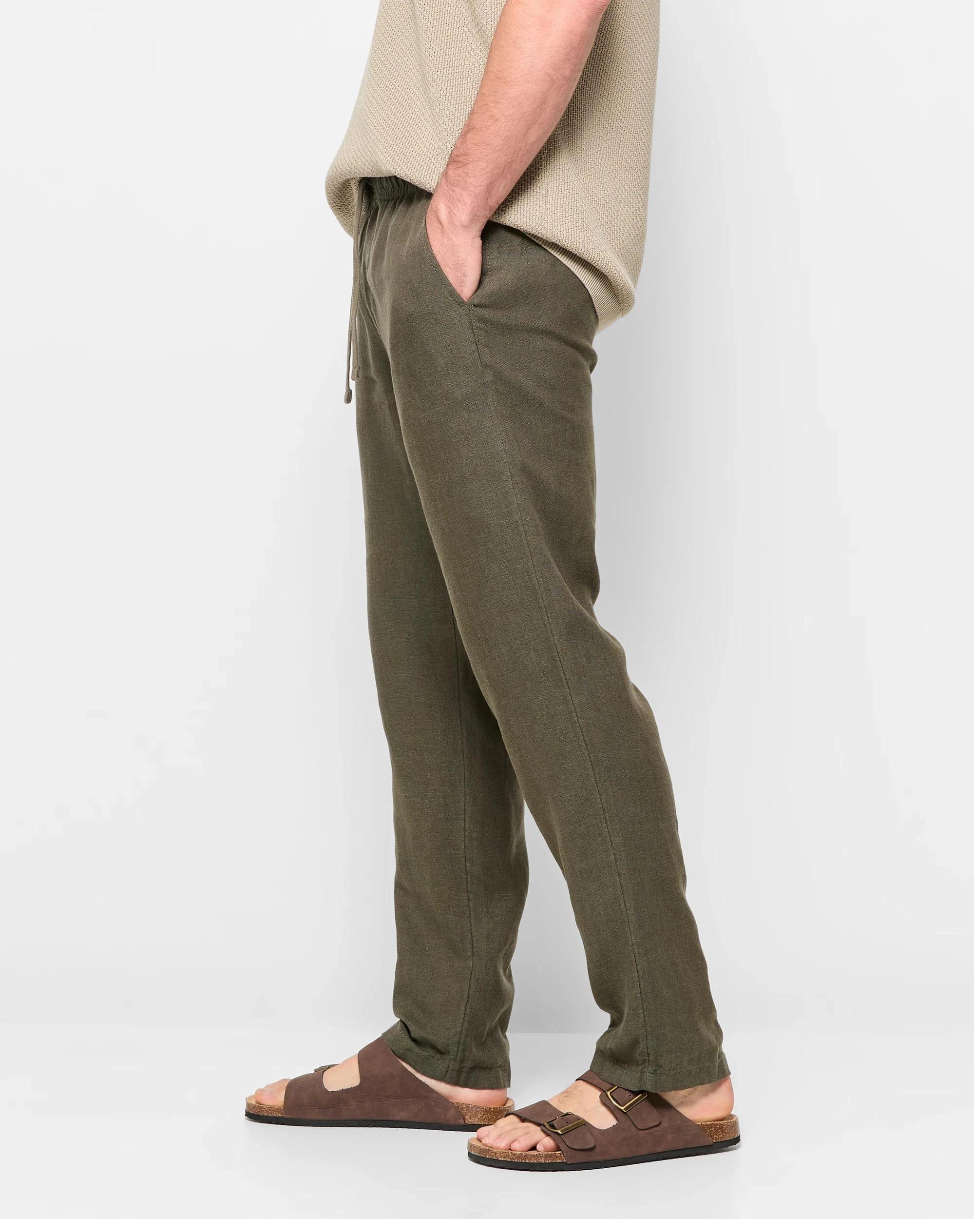 6 Target European Linen Pants DARK OLIVE, 6 of 10