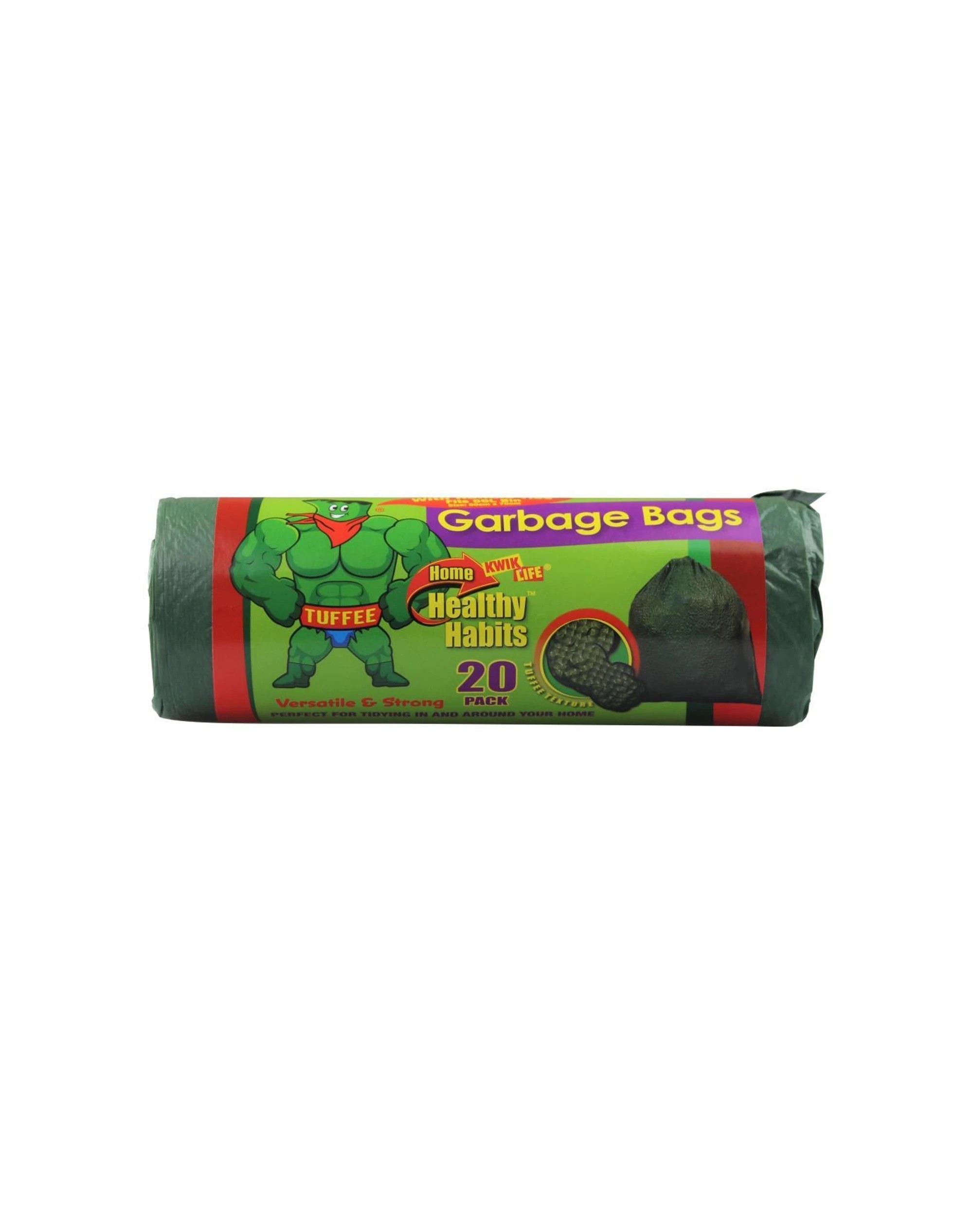 2 Kwik Life 320pc Garbage Bags Liner 56L Drawstring 80x70cm - Green, 2 of 3