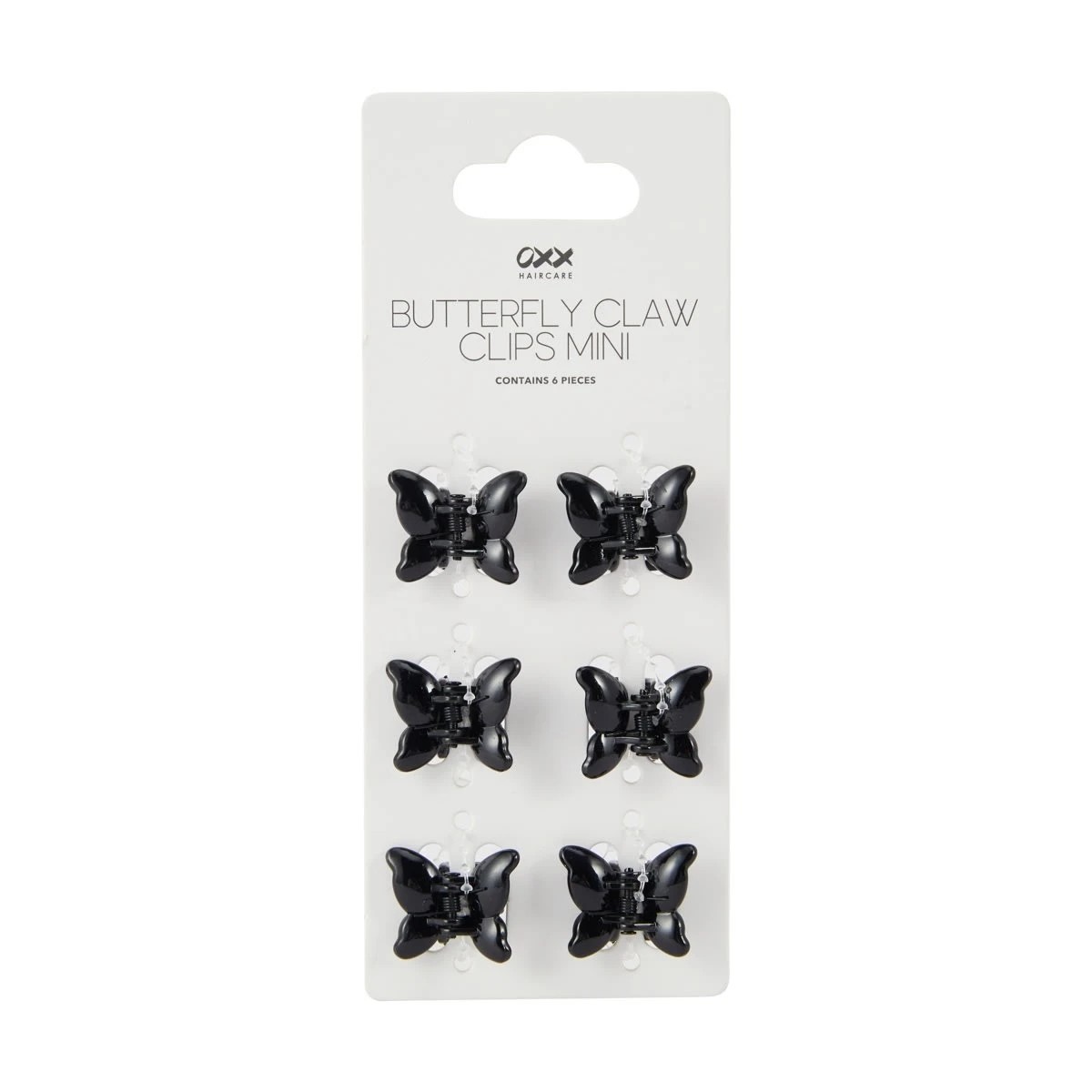 3 OXX Haircare 6 Piece Black Butterfly Mini Claw Hair Clips, 3 of 3