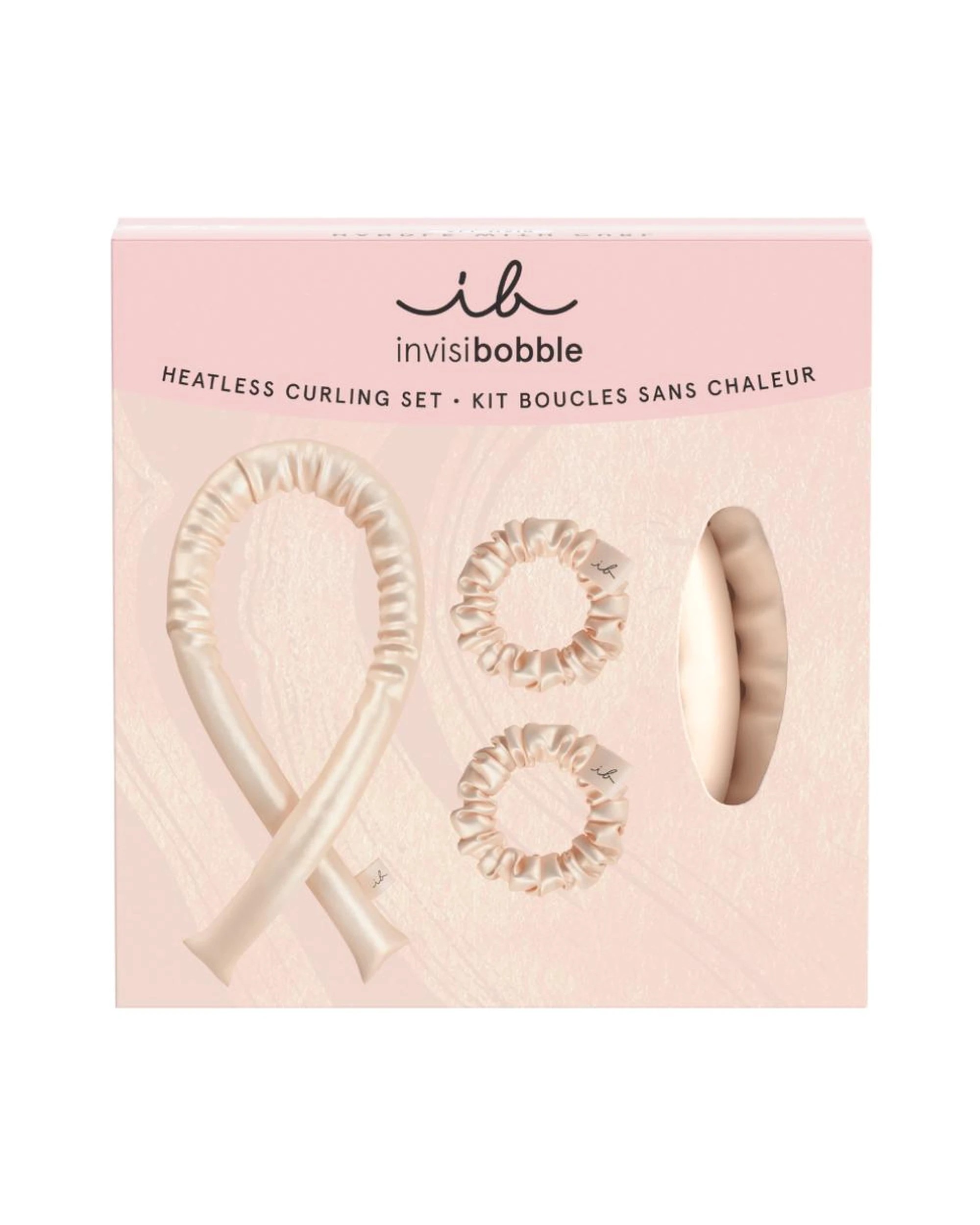1 Invisibobble Handle with Curl Premium Silky Heatless Curling Set - Pink, 1 of 2