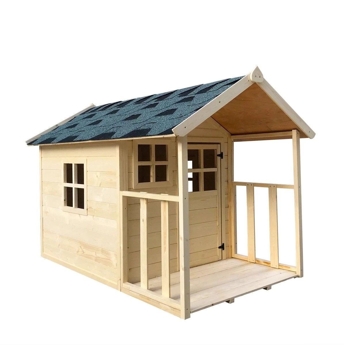 2 AUSWAY Wooden Cubby House for Kids Outdoor Playhouse, 2 of 9