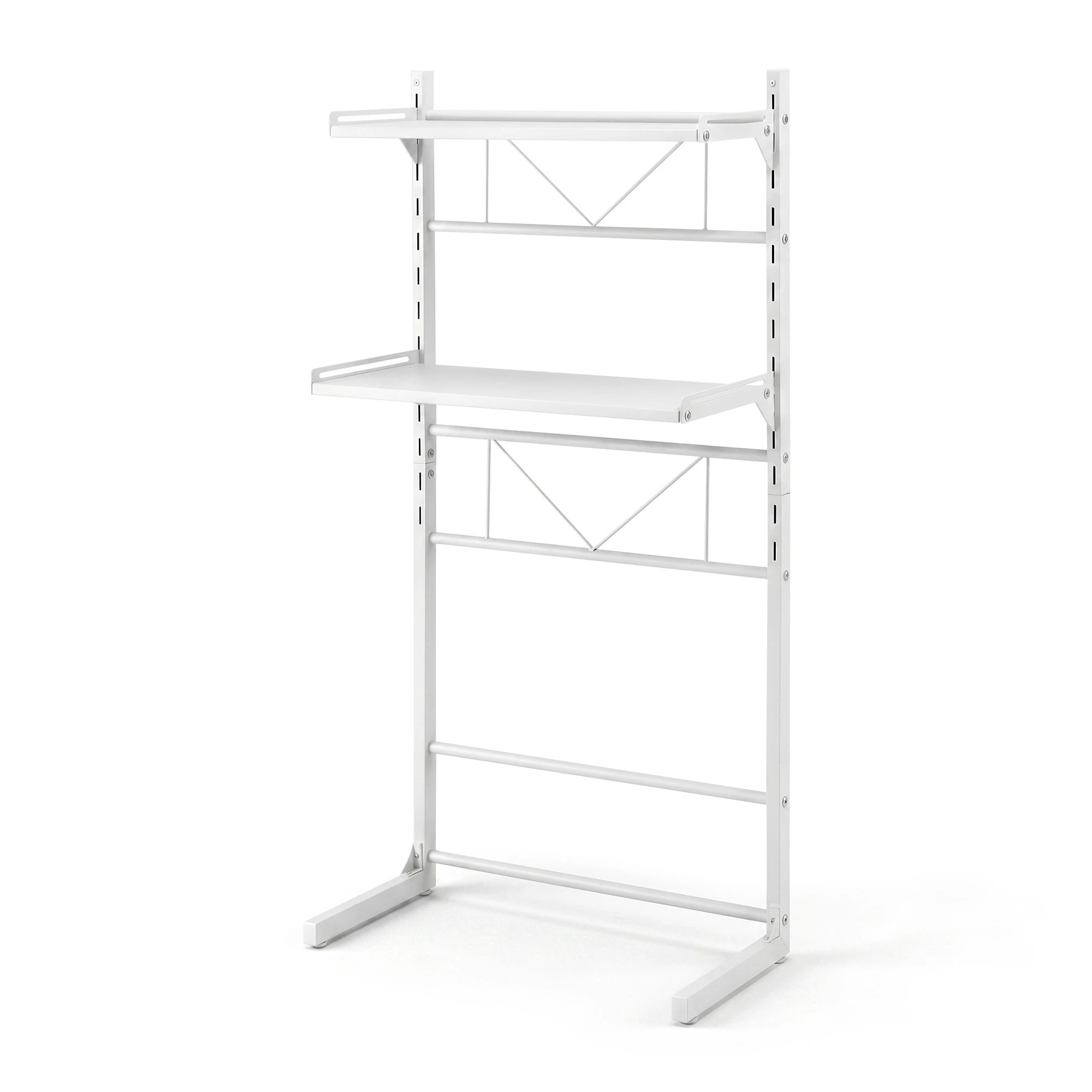 1 Artiss Over Toilet Storage Washing Machine Rack Laundry Shelf 2 Tier Organiser - White, 1 of 8
