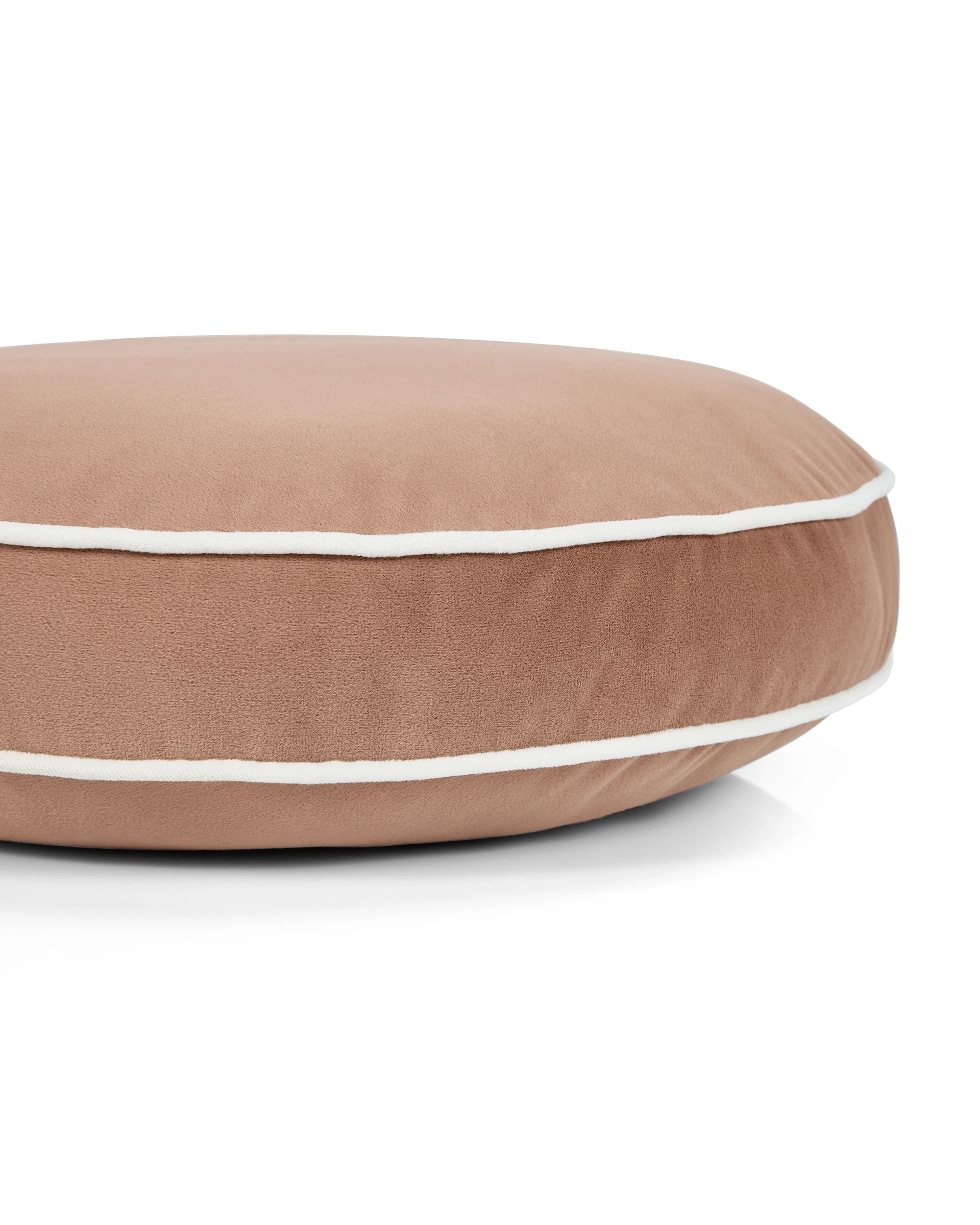 4 40cm Velvet Round Cushion - Mocha, 4 of 6