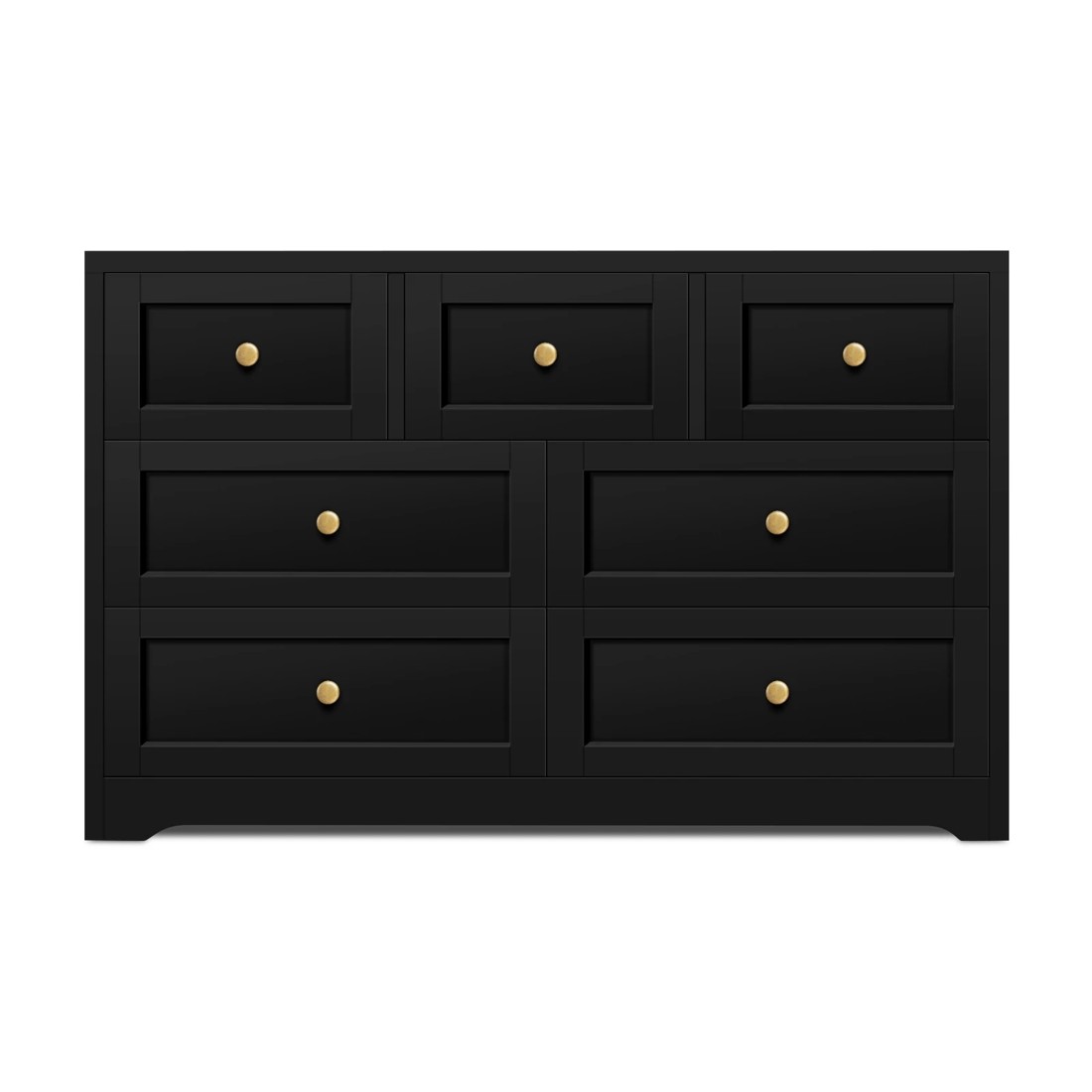 3 Alfordson 7 Chest of Drawers Bedside Table Hamptons Bedroom Storage - Black, 3 of 10