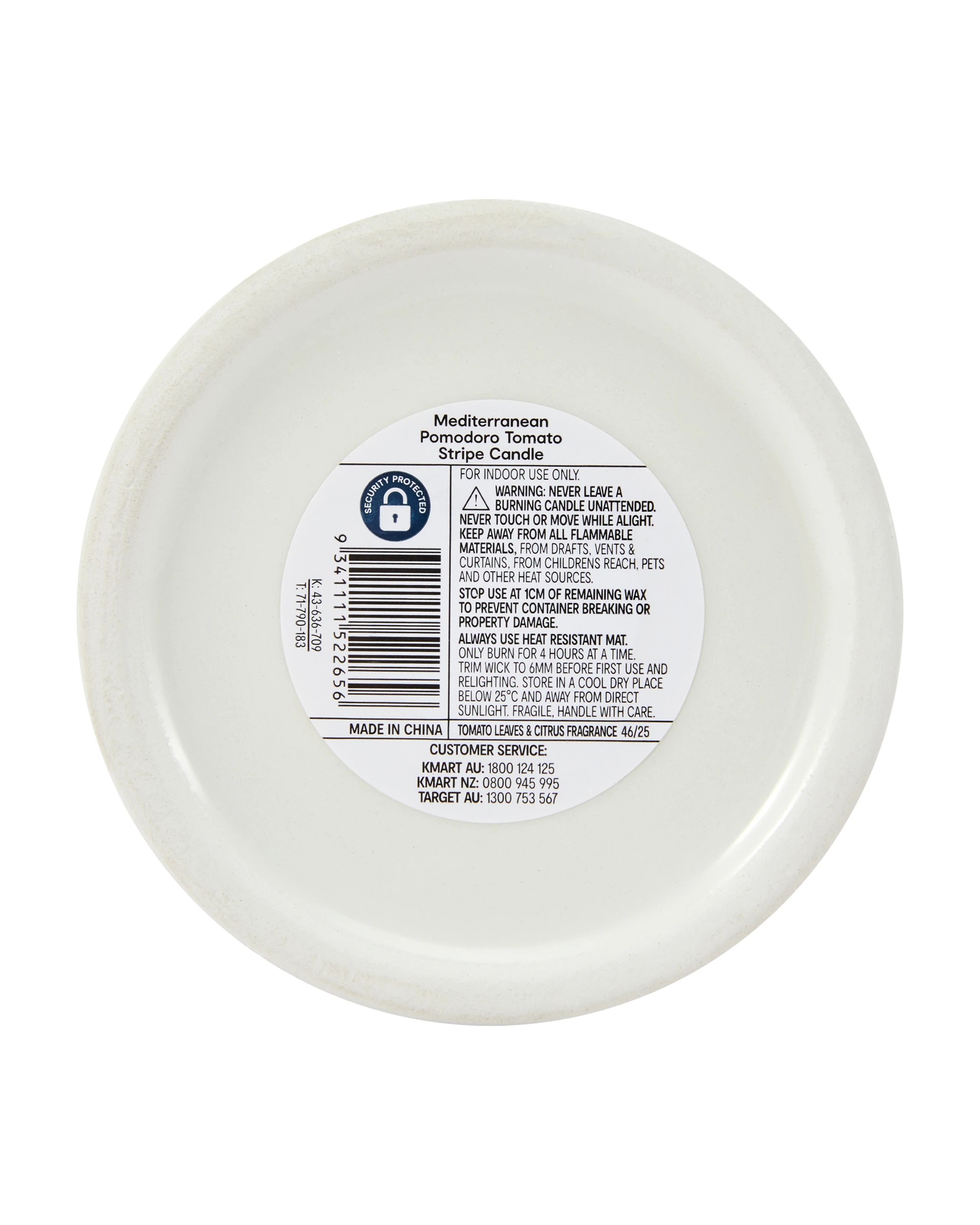 6 Mediterranean Pomodoro Tomato Stripe Candle, 6 of 6