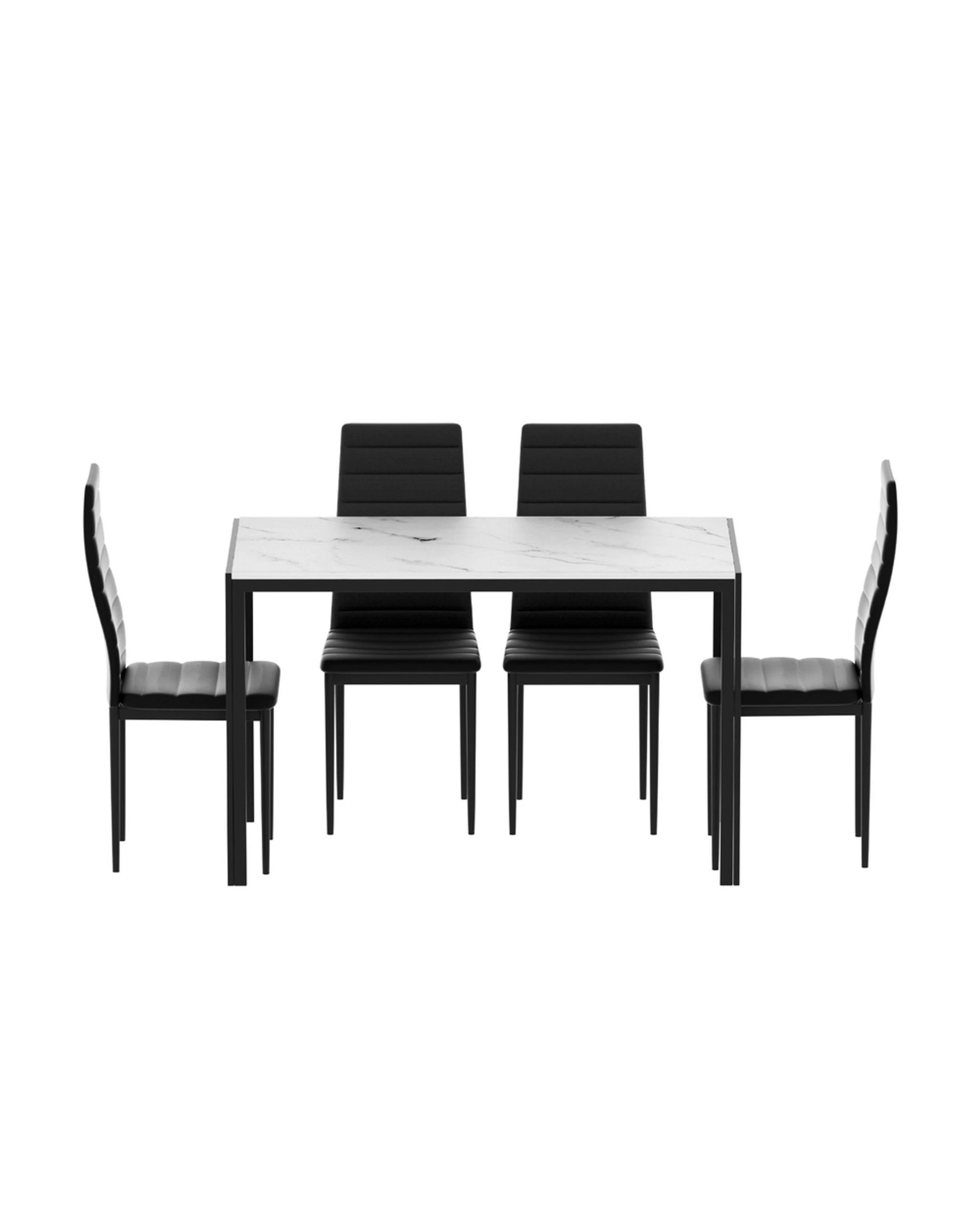 2 1 Artiss Dining Table And 4 Chairs Set Marble Effect
 - White, 2 of 3