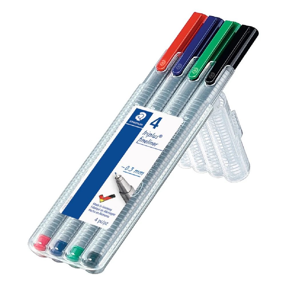 3 Staedtler Triplus Fineliners 0.3mm Assorted 4 Pack, 3 of 10