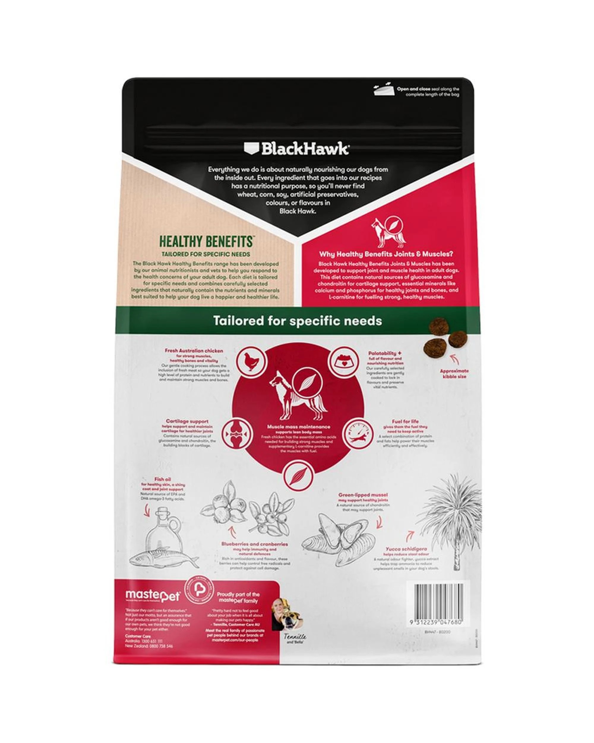 2 Black Hawk Healthy Benefits Joints & Muscles Dry Adult Dog Food 12kg, 2 of 2