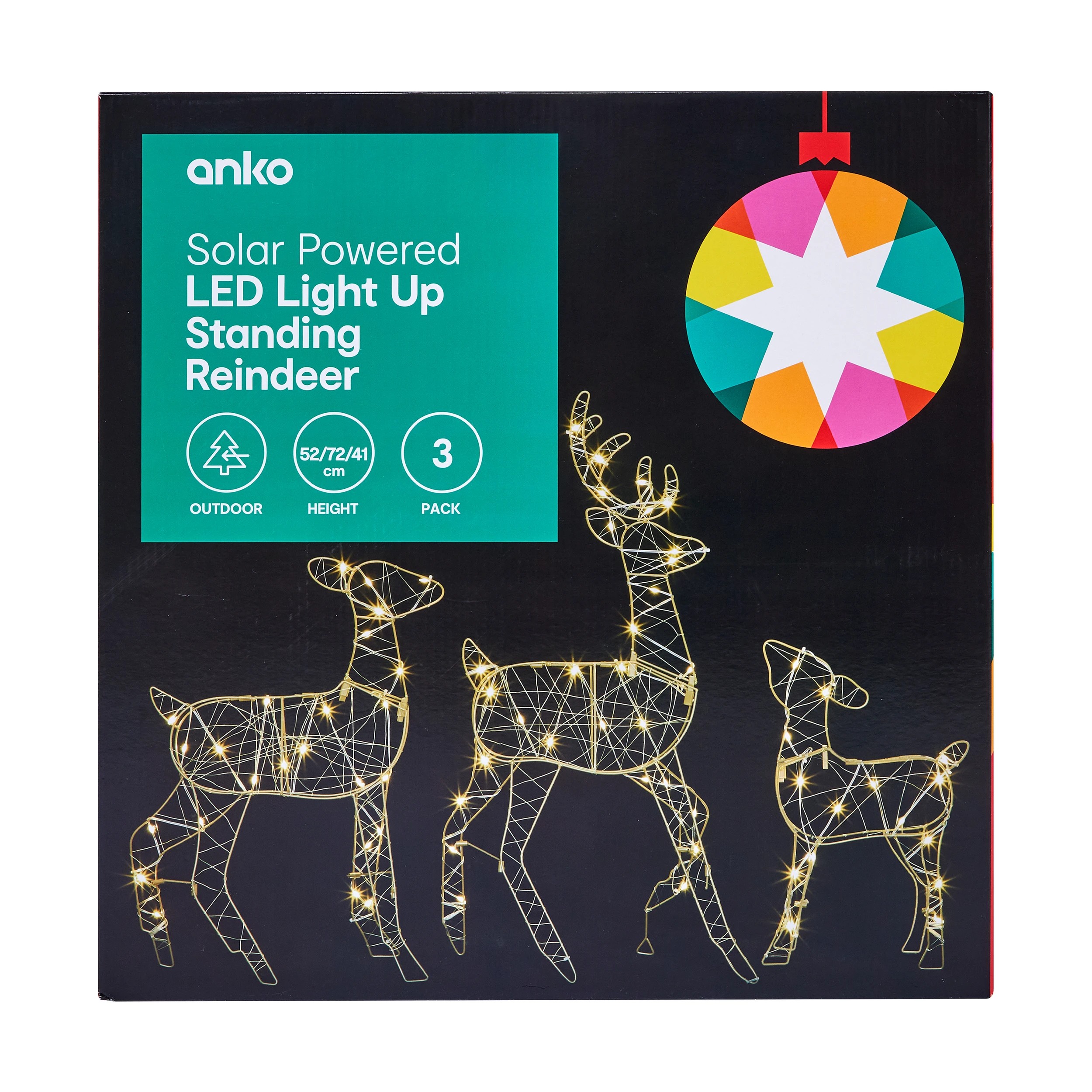 7 3 Pack Solar Powered LED Light Up Standing Reindeer, 7 of 8