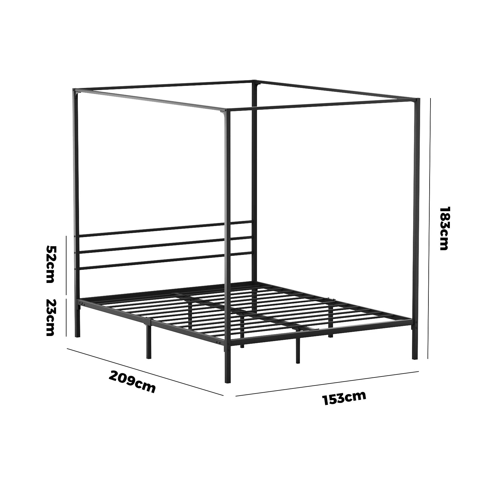 9 Oikiture Metal Canopy Bed Frame Queen Size Beds Platform
 - Black, 9 of 9