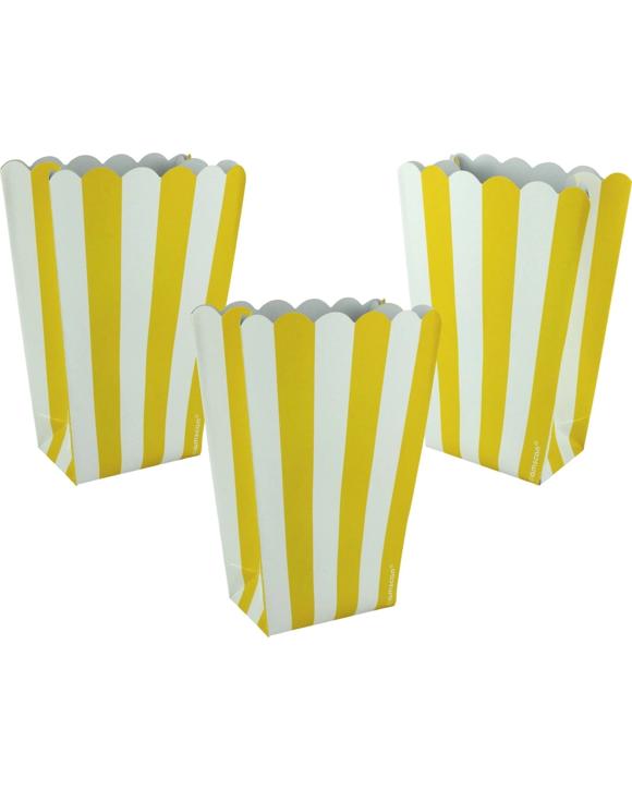 Amscan Stripe Popcorn Boxes Pack of 5 - Yellow