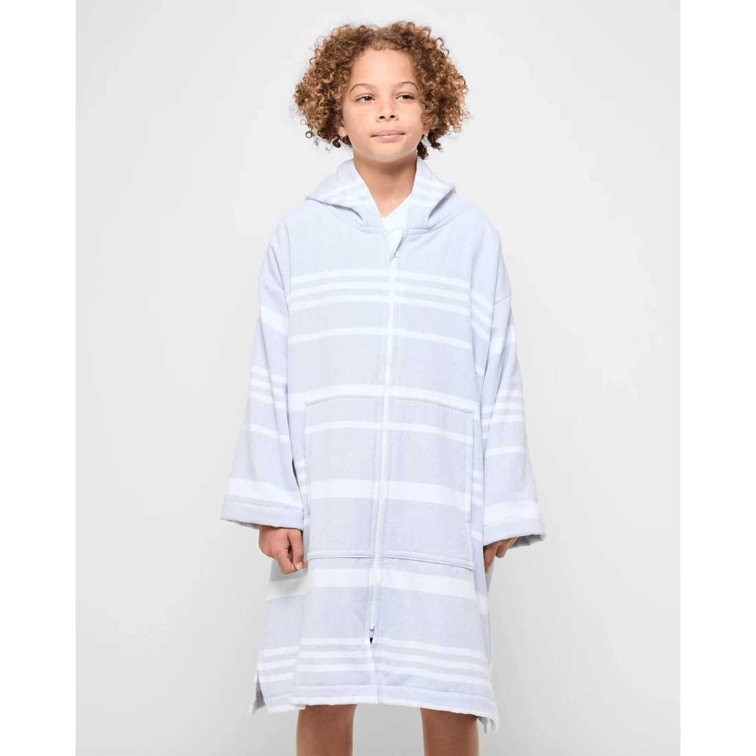 2 Target Henley Kids  Zip Thru Hooded Towel - Blue, 2 of 6