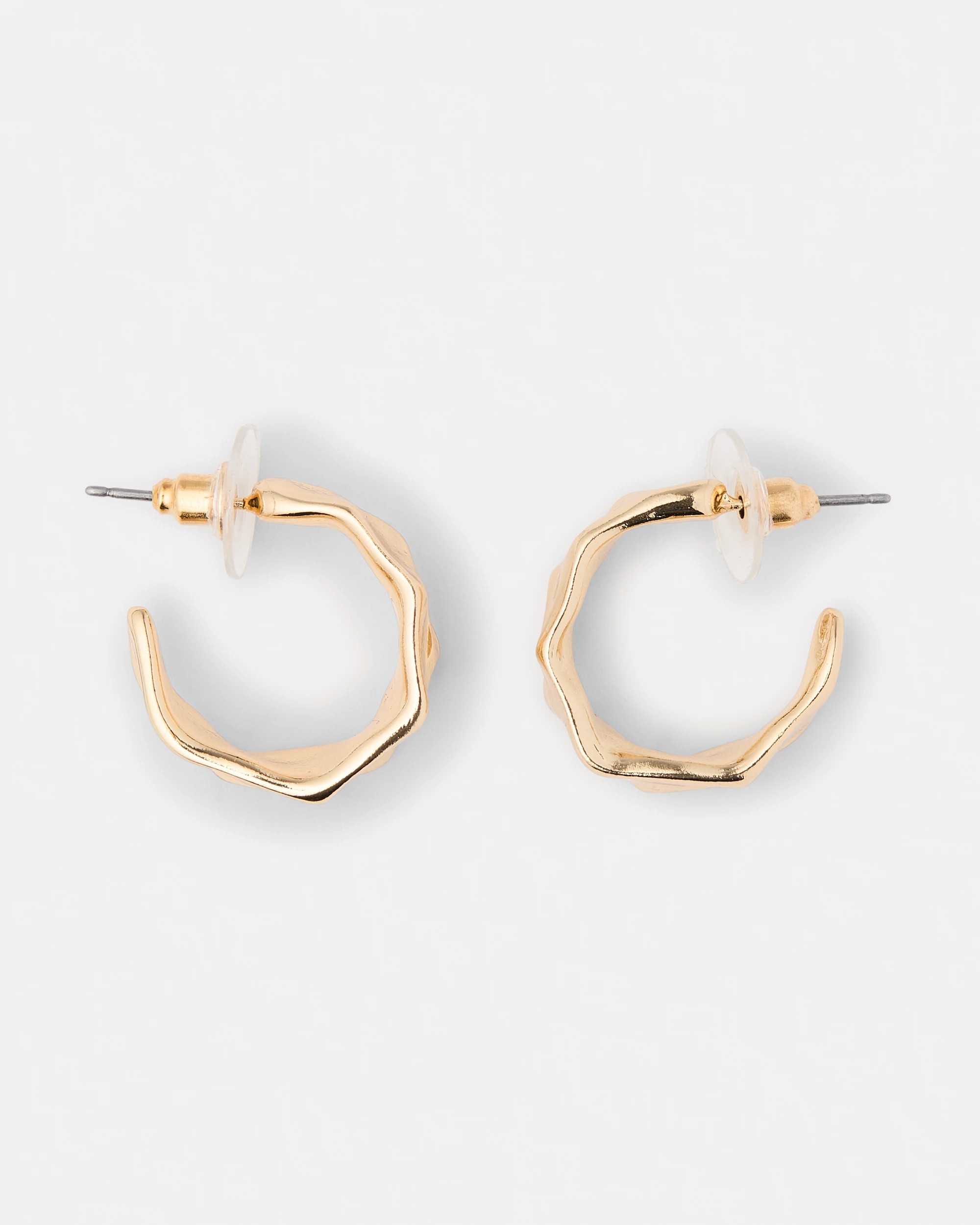 2 Molten Hoop Earrings - Gold Tone, 2 of 5