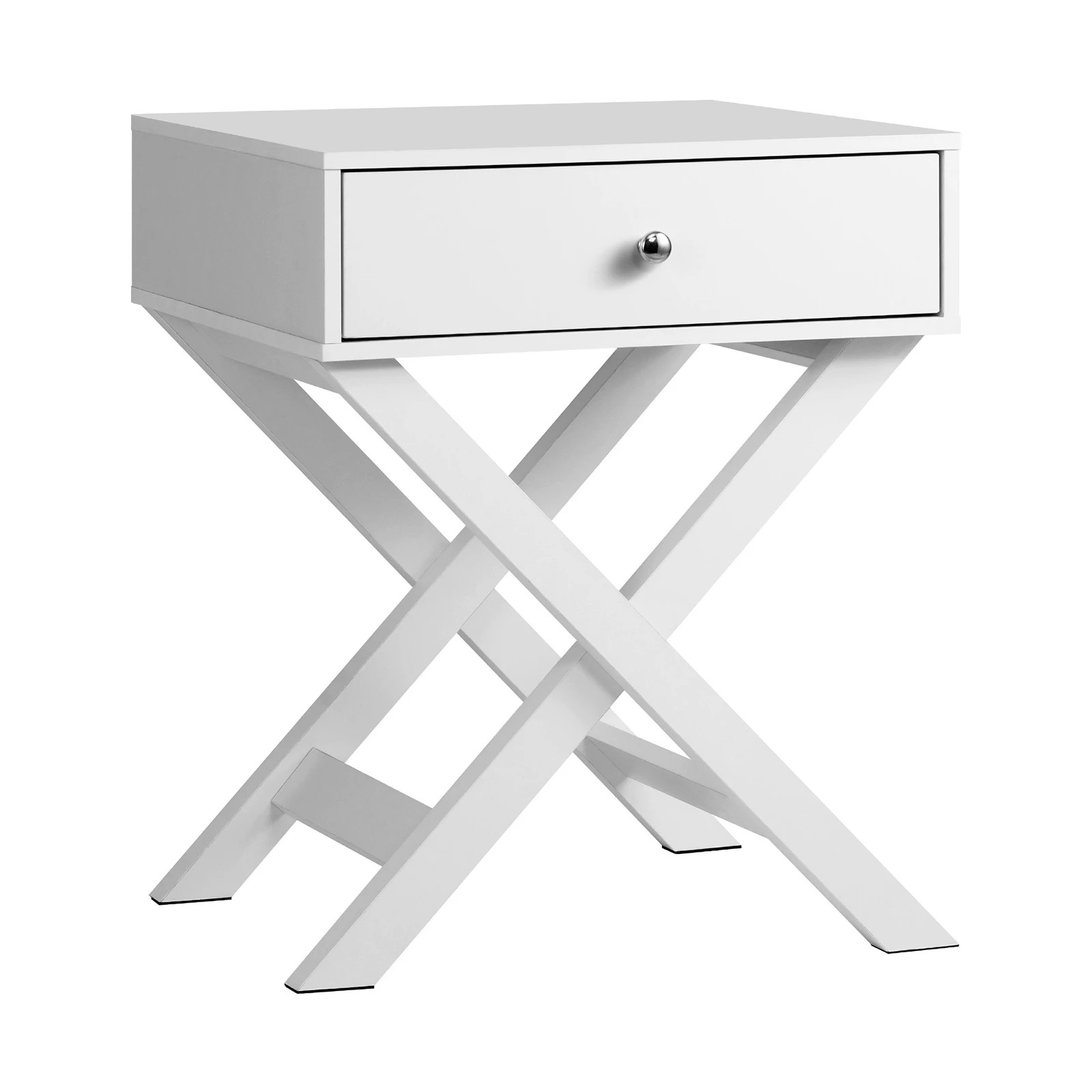 6 Oikiture 2PCS Bedside Table Drawer Side Table Storage Cabinet - White, 6 of 10