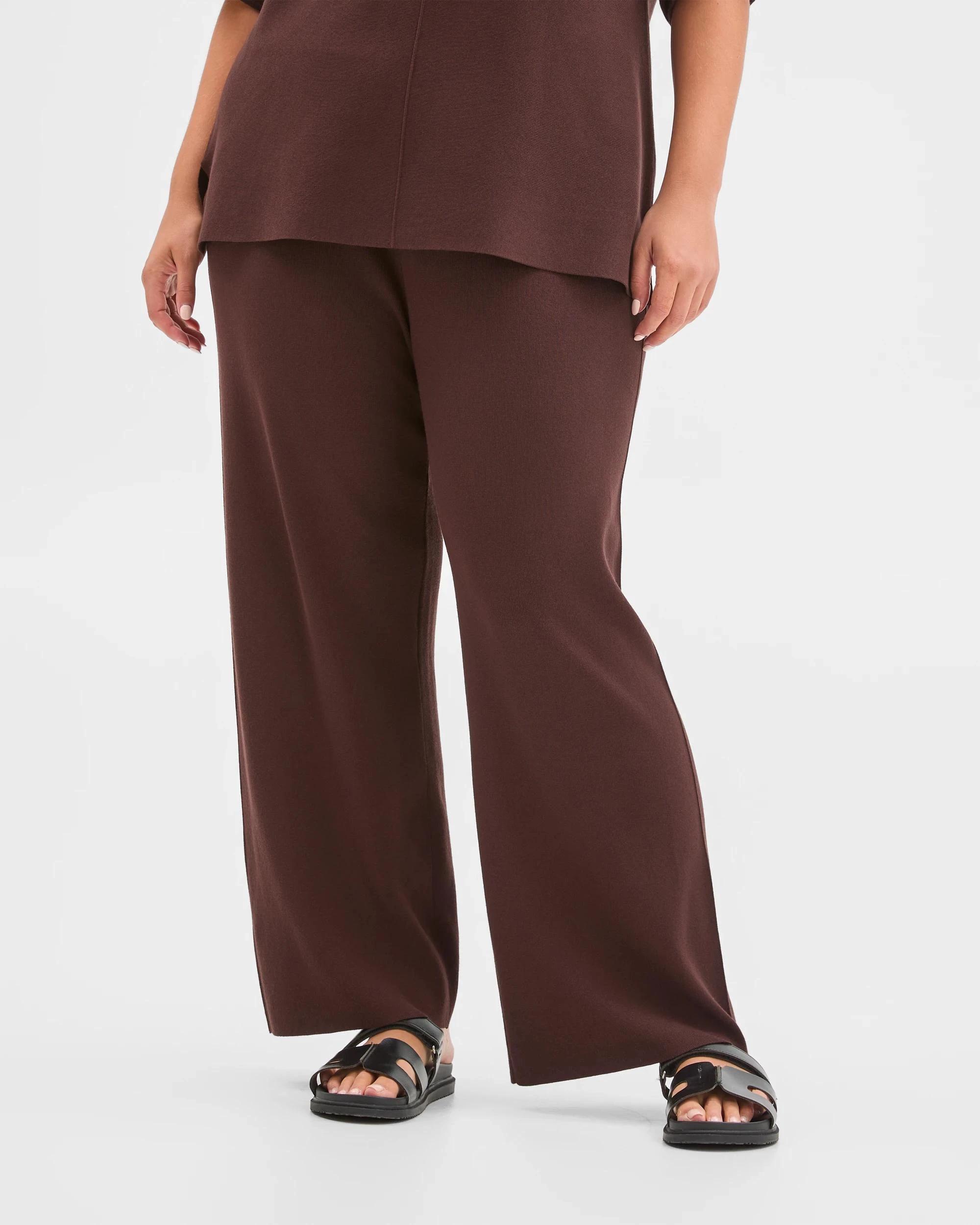 3 Target Curve Plus Size Crepe Knit Pants ESPRESSO, 3 of 5
