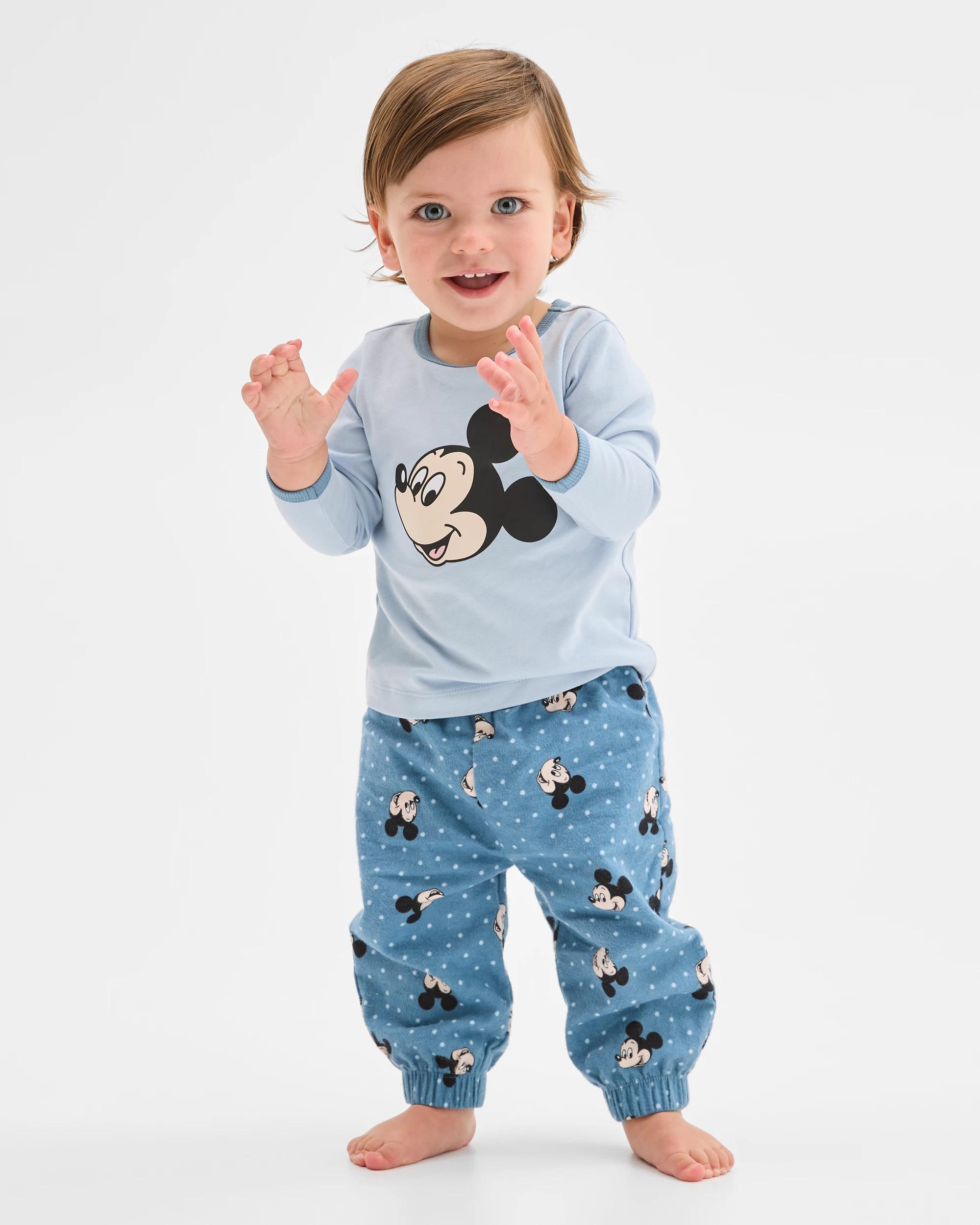 1 Disney Mickey Organic Cotton Baby Knit/Flannel Pyjama Set MICKEY, 1 of 6