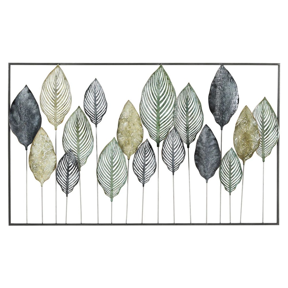 1 Artiss Metal Wall Art Leaf Hanging Sculpture - Blue, 1 of 6